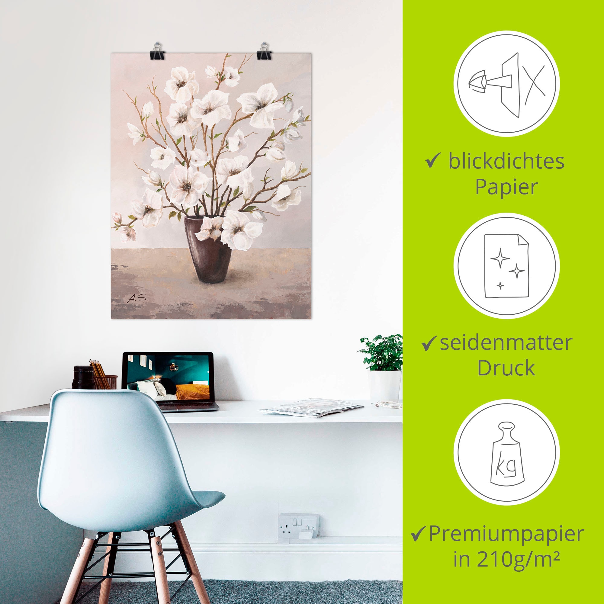 Artland Wandbild »Magnolien«, Blumen, (1 St.), als Leinwandbild, Poster in verschied. Größen