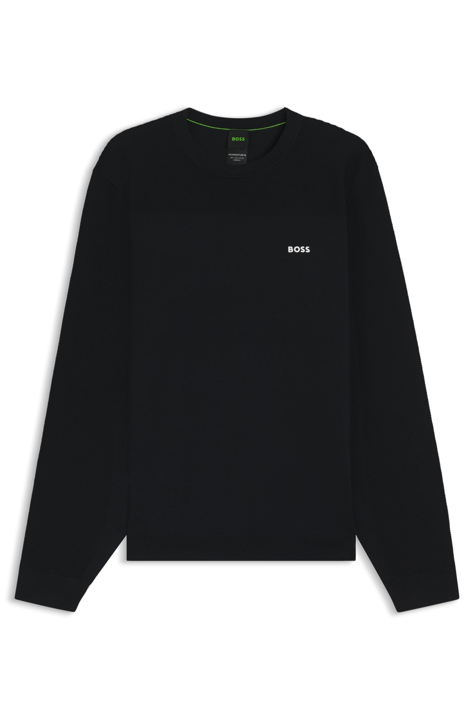 BOSS GREEN Strickpullover »KN Momentum-X CN« Rundhalsausschnitt, Regular Fit, kontrast HD-Logo