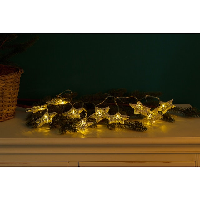 Myflair Möbel & Accessoires LED-Lichterkette »Weihnachtsdeko«, mit Sternen,  mit 10 LEDs, Länge ca. 200 cm bei OTTO