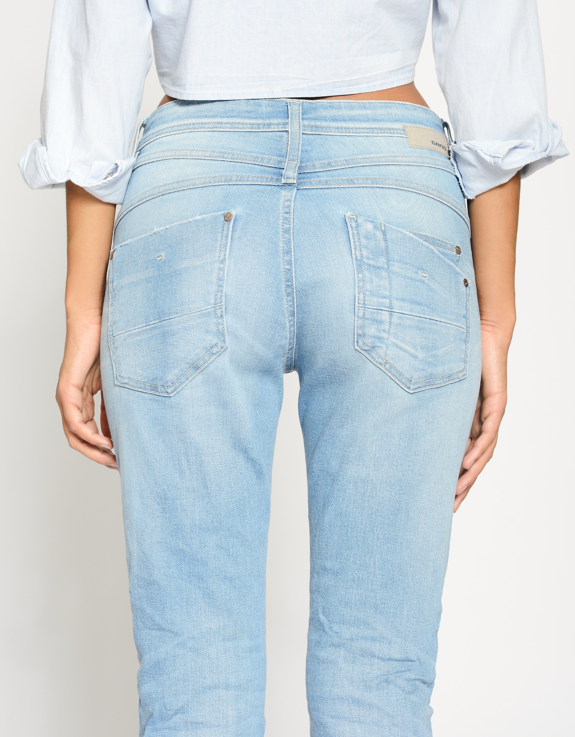 GANG Relax-fit-Jeans »94AMELIE CROPPED«, mit Abriebeffekten