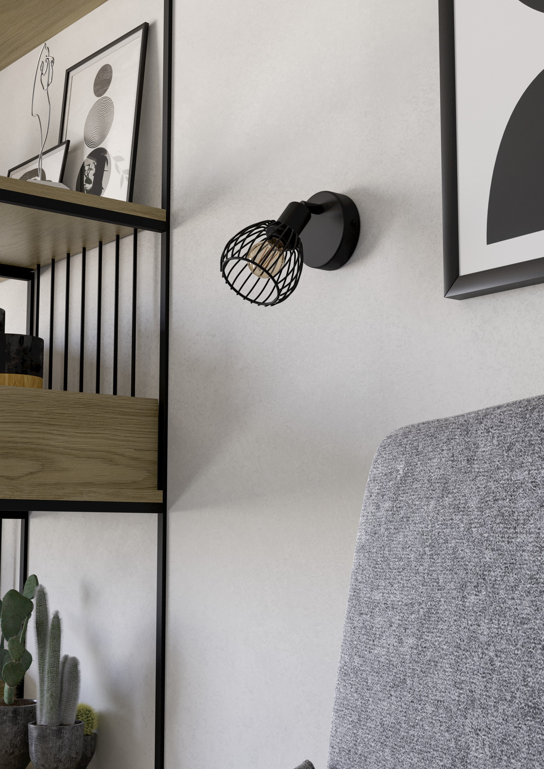 EGLO Deckenspot »SONNINO Spotlampe - Stahl - E14 - 1X40W - IP20« E14 1 Stk. Wandleuchte, Wandspot, schwenkbar, Strahler, L9,5 x B9,5 x AL18,5 cm