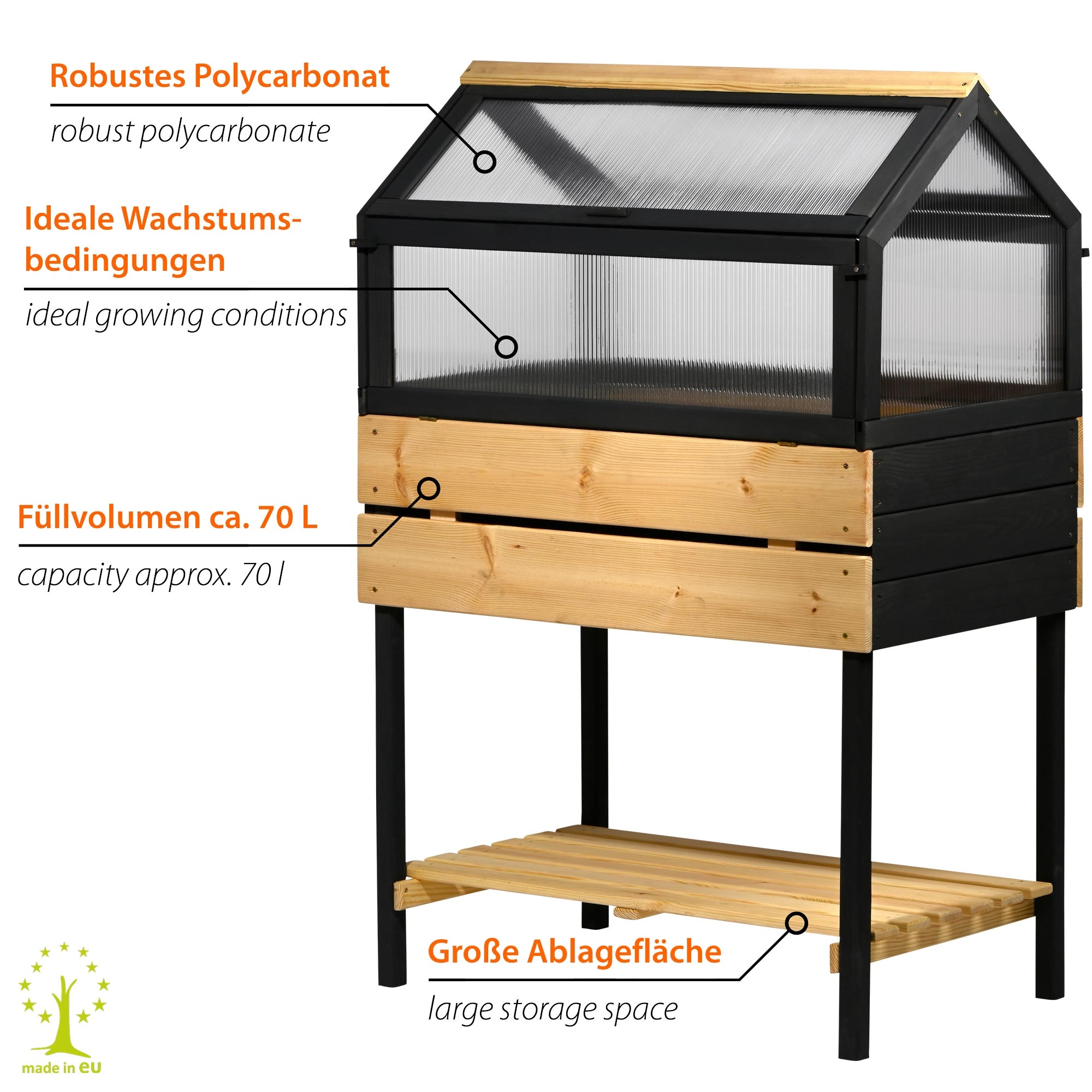 dobar Hochbeet »"Vierjahreszeiten" Gr. L« Das Hochbeet ist ca. 76 x 48 x 118 cm (L x B x H) groß