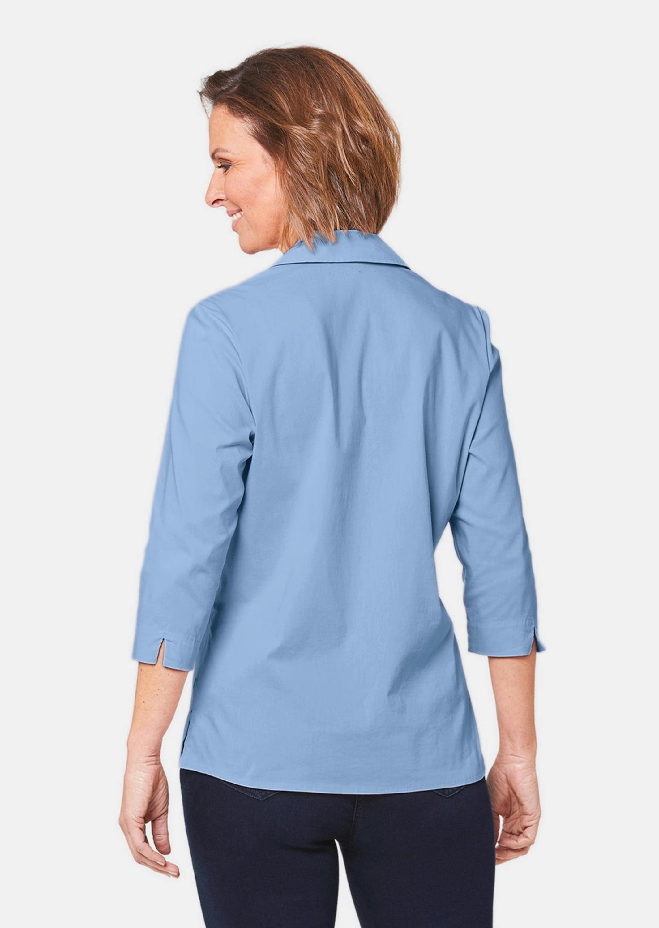 GOLDNER Hemdbluse »Kurzgröße Stretchbequeme Bluse mit Baumwolle«