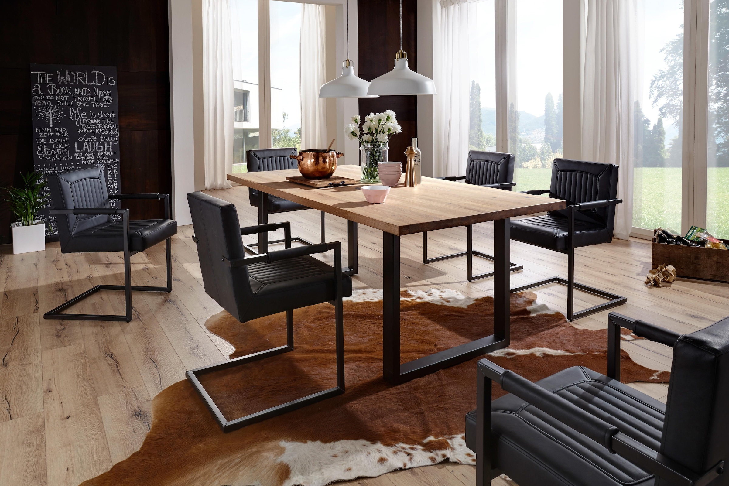 Home affaire Esstisch »Brooklyn«, aus massiver Wildeiche