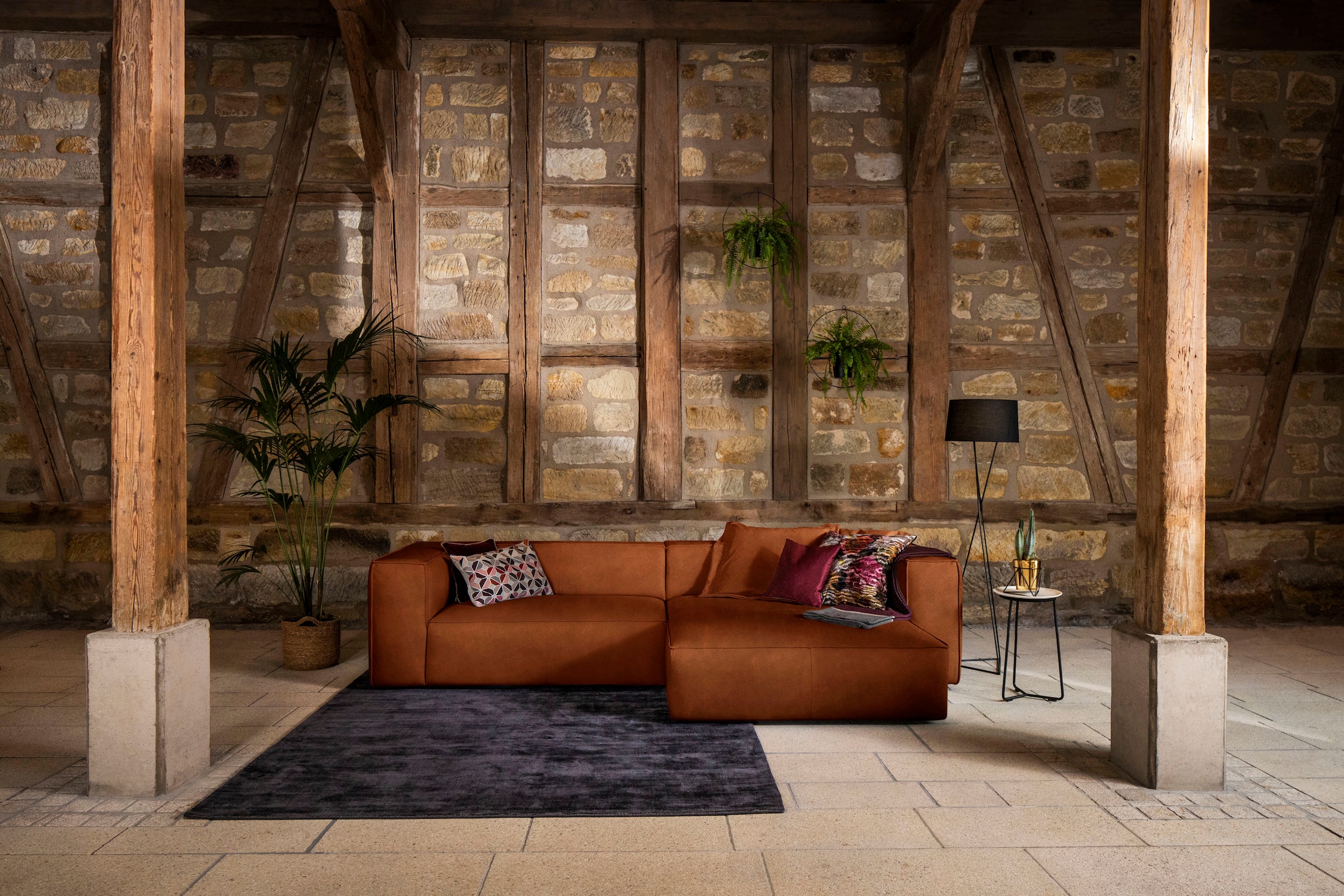 W.SCHILLIG Ecksofa »around-the-block, modern und elegant, bequem, L-Form«, mit eleganter Biese, mit Federkern