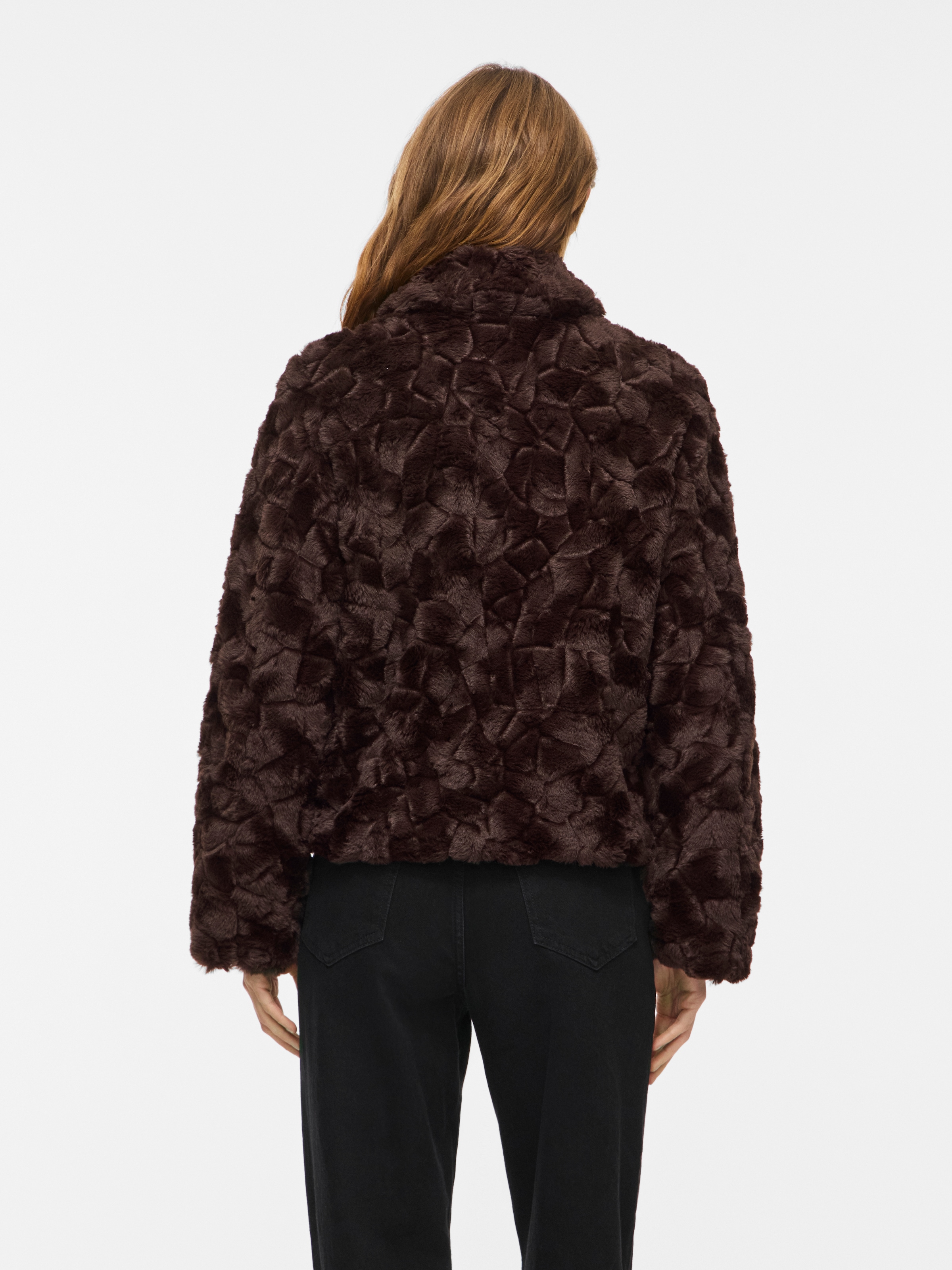 Vila Kurzjacke »VIDORTE NEW L/S JACKET/PB« Aus Kunstfell mit Knopfleiste