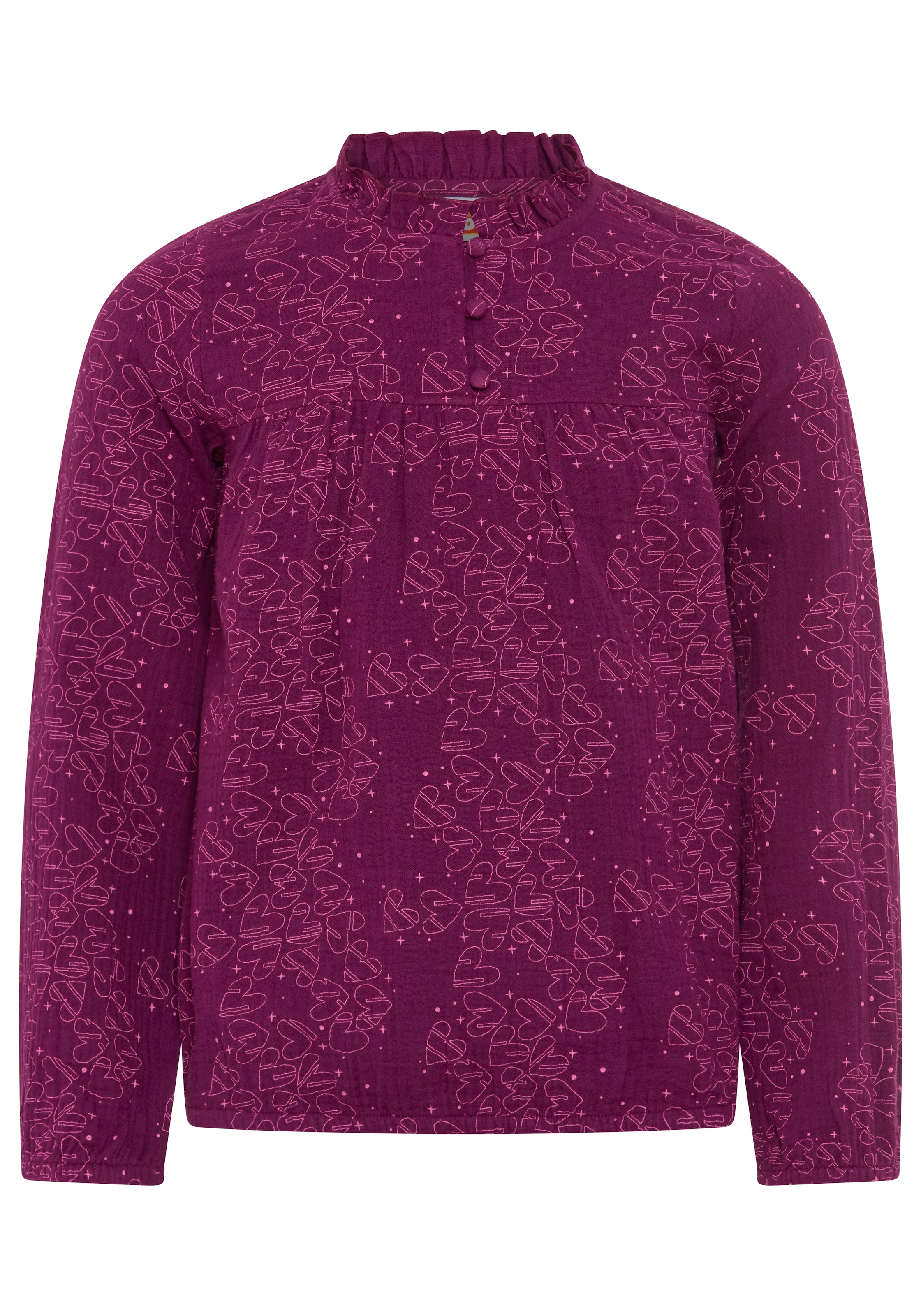 Scout Druckbluse »Musselin Bluse Herzallover - NEU von SCOUT« Langarm, aus Baumwolle, mit Druck- und Stickerei-Applikationen