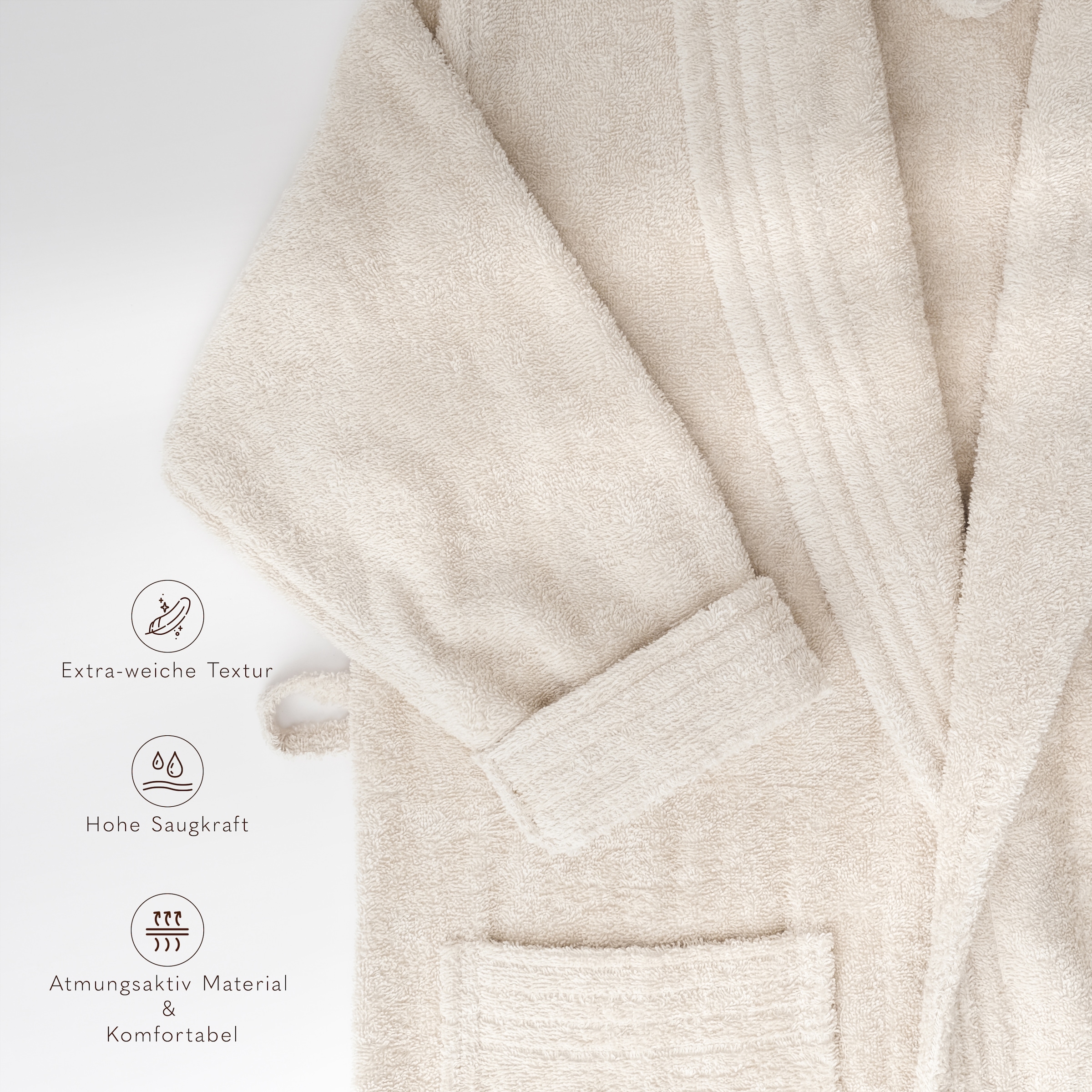 HAMMETEX Herrenbademantel »hergestellt aus 100% Baumwolle – 380 g/m² Frottee, mit Taschen«, 1 Stk.