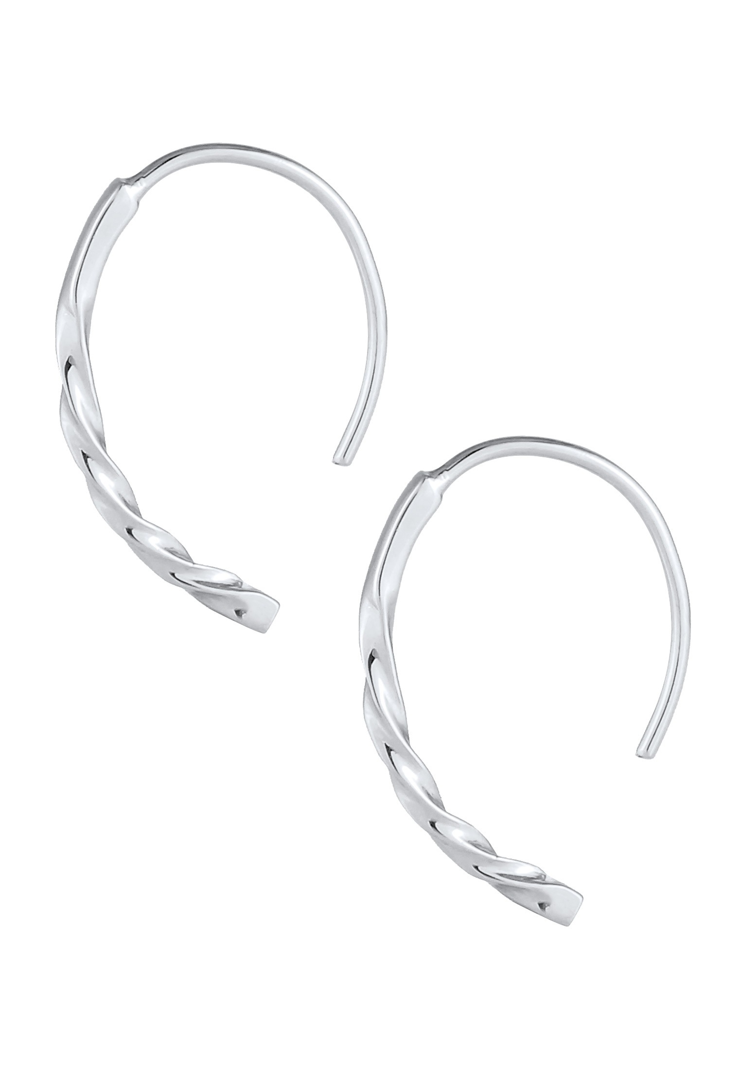 Elli Paar Creolen »Ohrringe Creolen Oval Twist Design Offen 925 Silber«