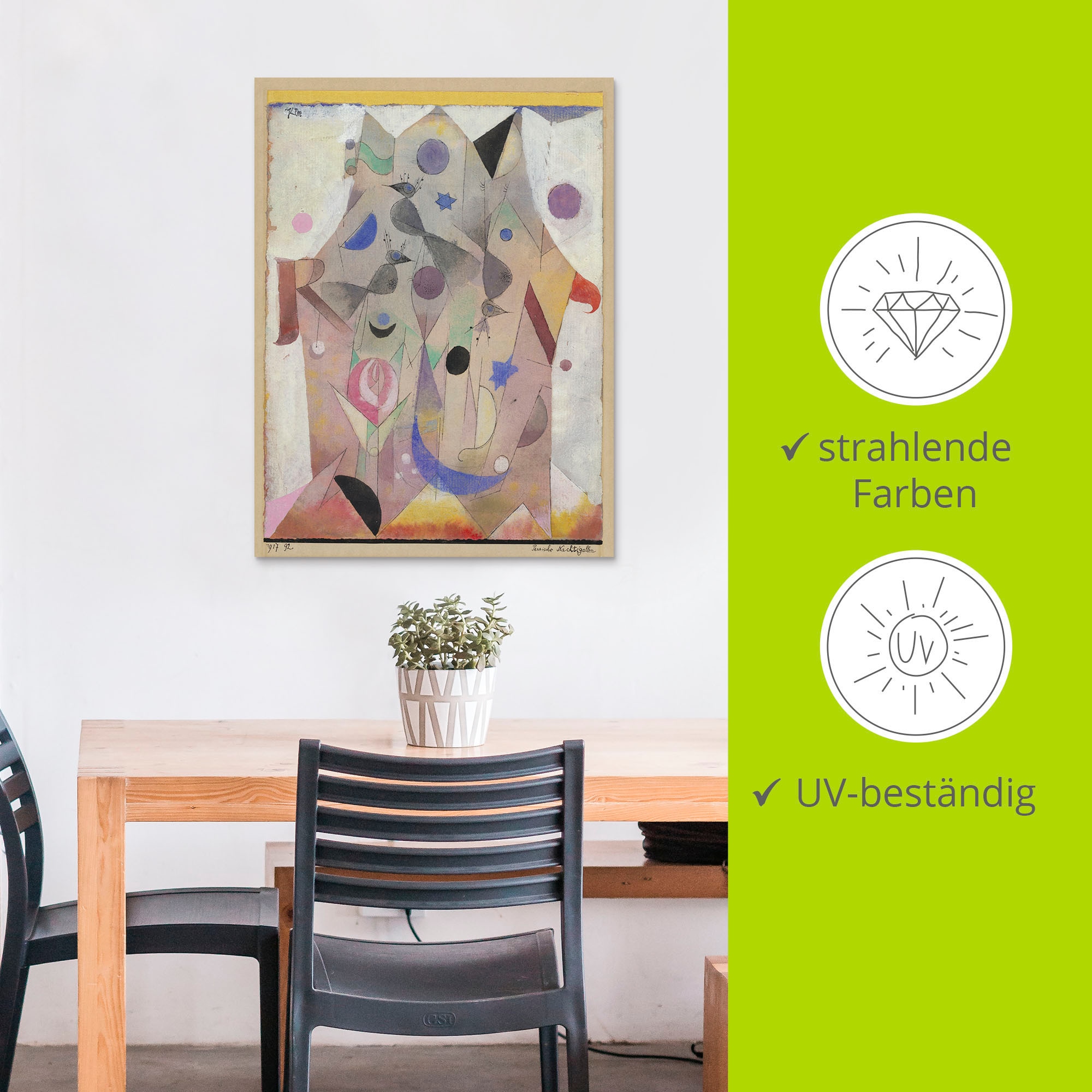 Artland Alu-Dibond-Druck »Persische Nachtigallen. 1917« Muster 1 Stk. tlg. für Innen- und Außenbereich geeignet, Outdoorbild