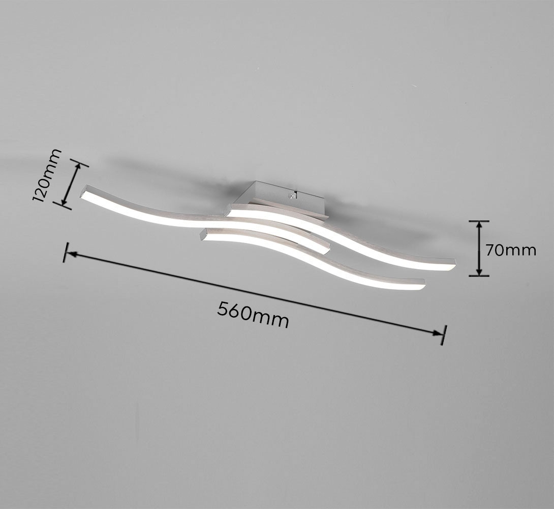 REALITY Leuchten LED Deckenleuchte »Route«, 3 flammig, Leuchtmittel LED-Modul | LED fest integriert, moderne Deckenlampe 3-flammig, LEDs mit 3x 500 Lumen