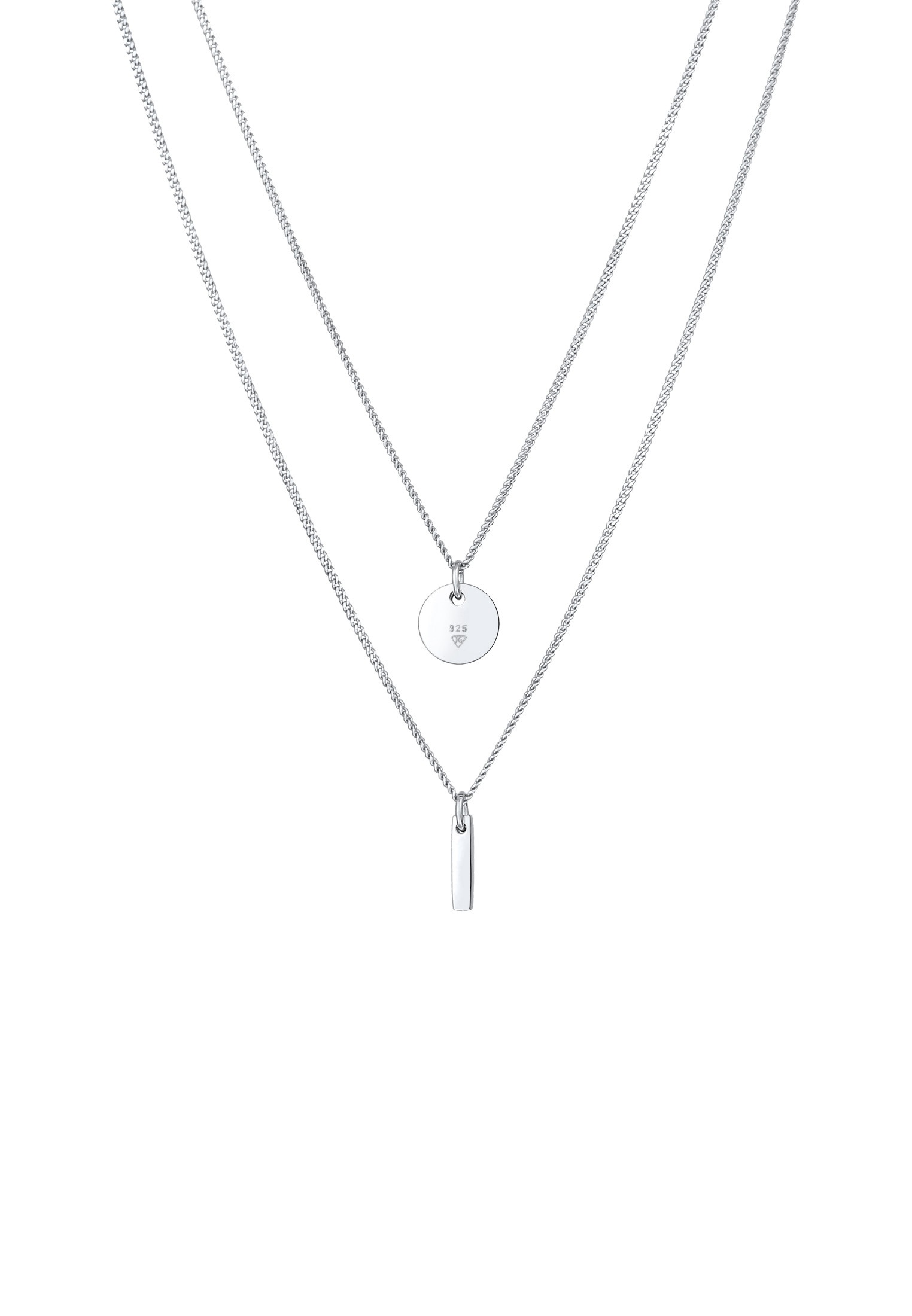 Elli Silberkette »Halskette 2-lagig Layer Kreis Stab Geo 925 Silber«