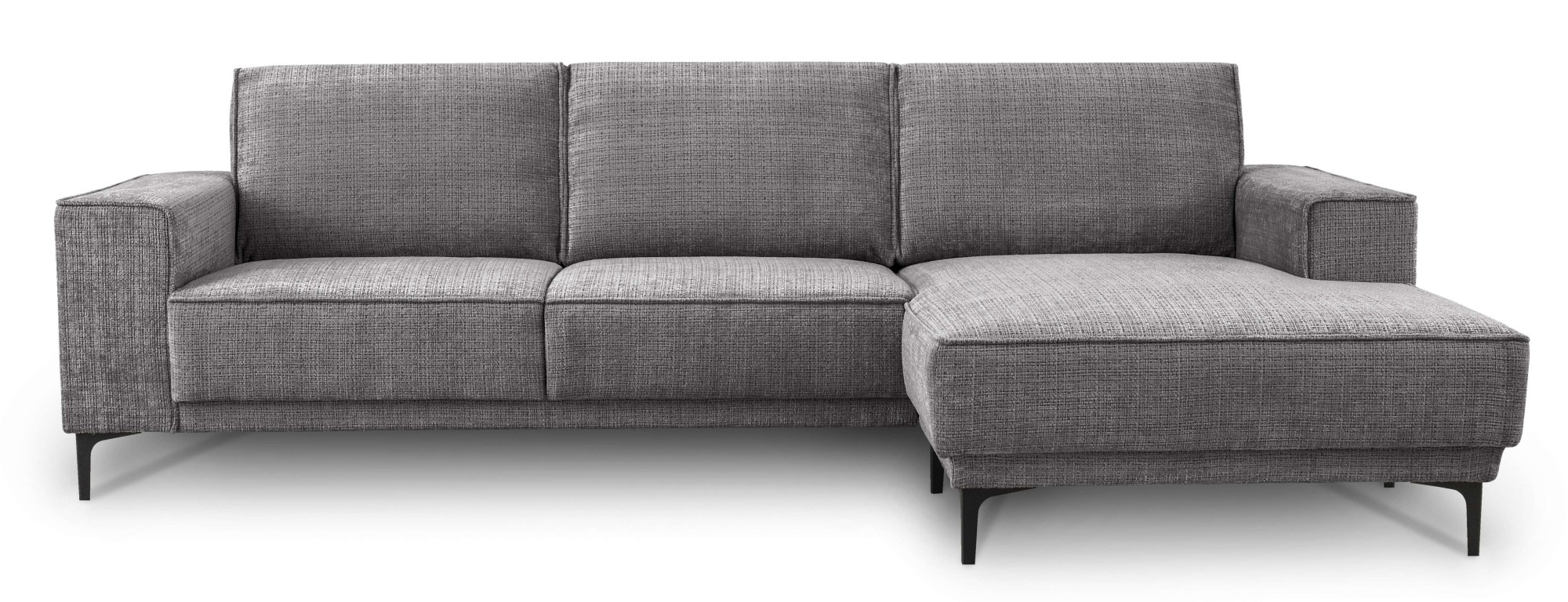 Places of Style Ecksofa »Polsterecke Oland, Struktur, Flachgewebe, Luxus-Microfaser, Boucle«, L-Form, 280 cm, Wellenunterfederung, Skandi-Design, Metallfüße