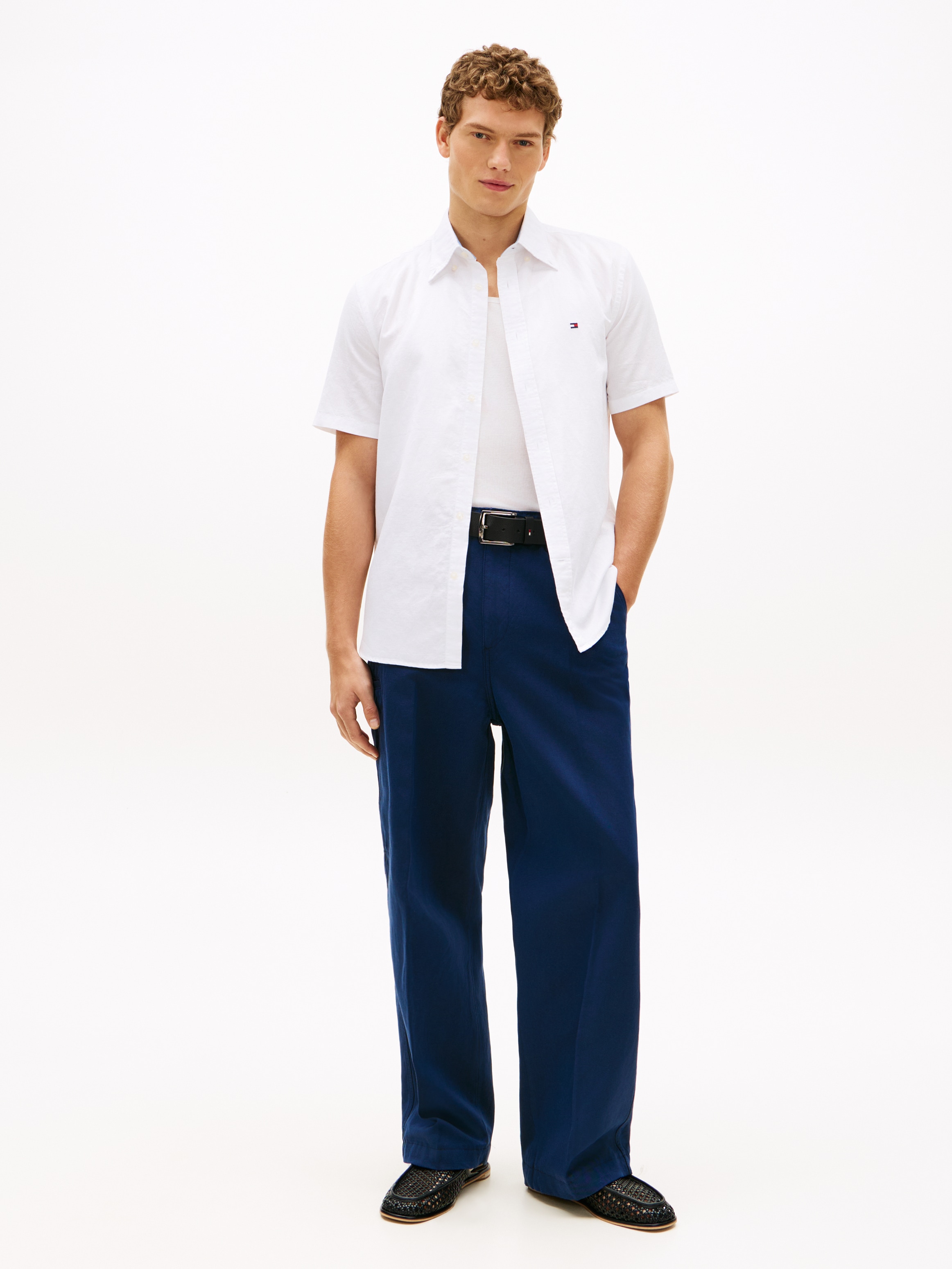 Tommy Hilfiger Kurzarmhemd »LINEN BLEND SOLID«