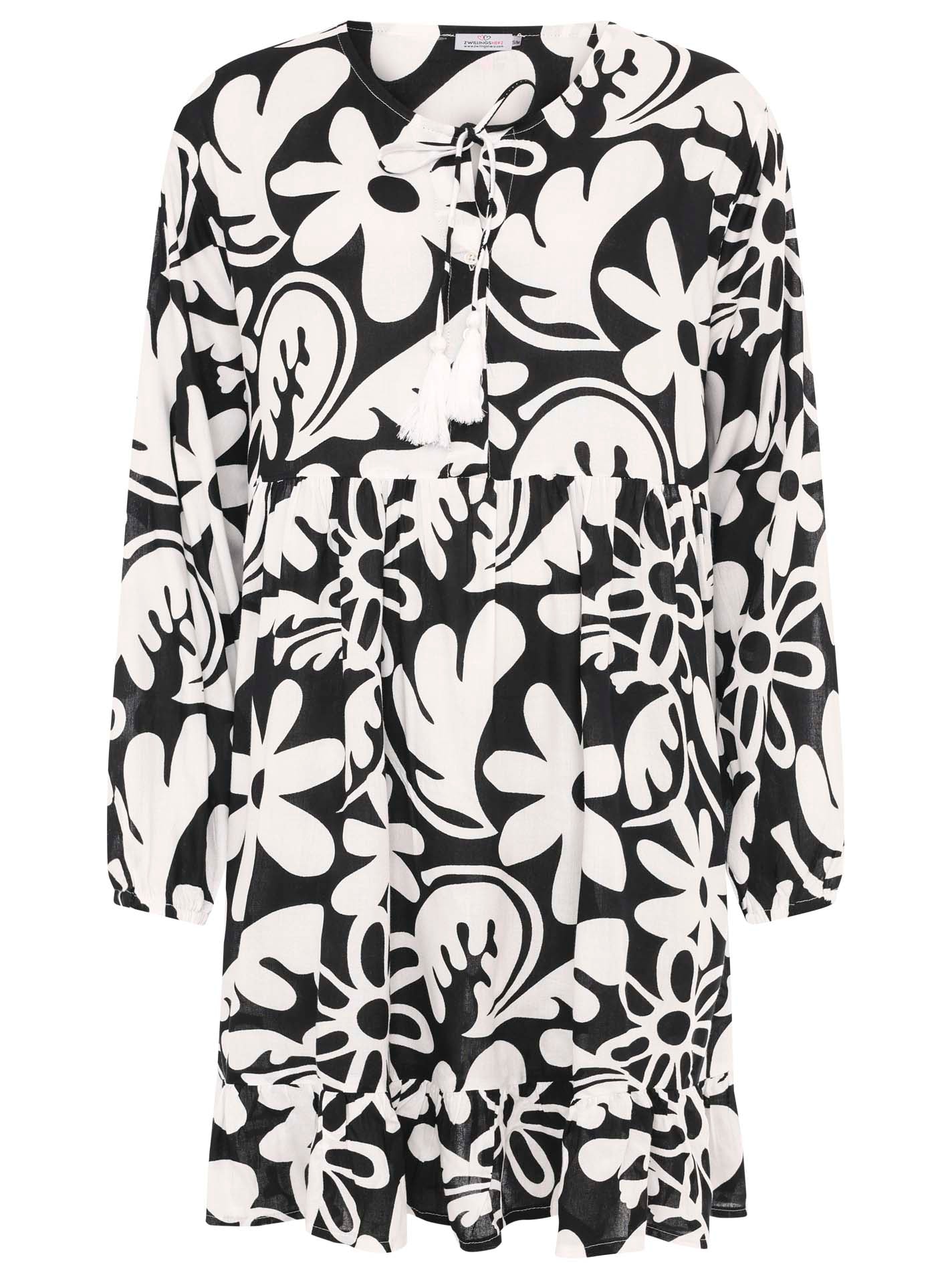 Zwillingsherz Sommerkleid »"Flower Paradise"«, mit Blumenmuster, langen Ärmeln und Tasseln