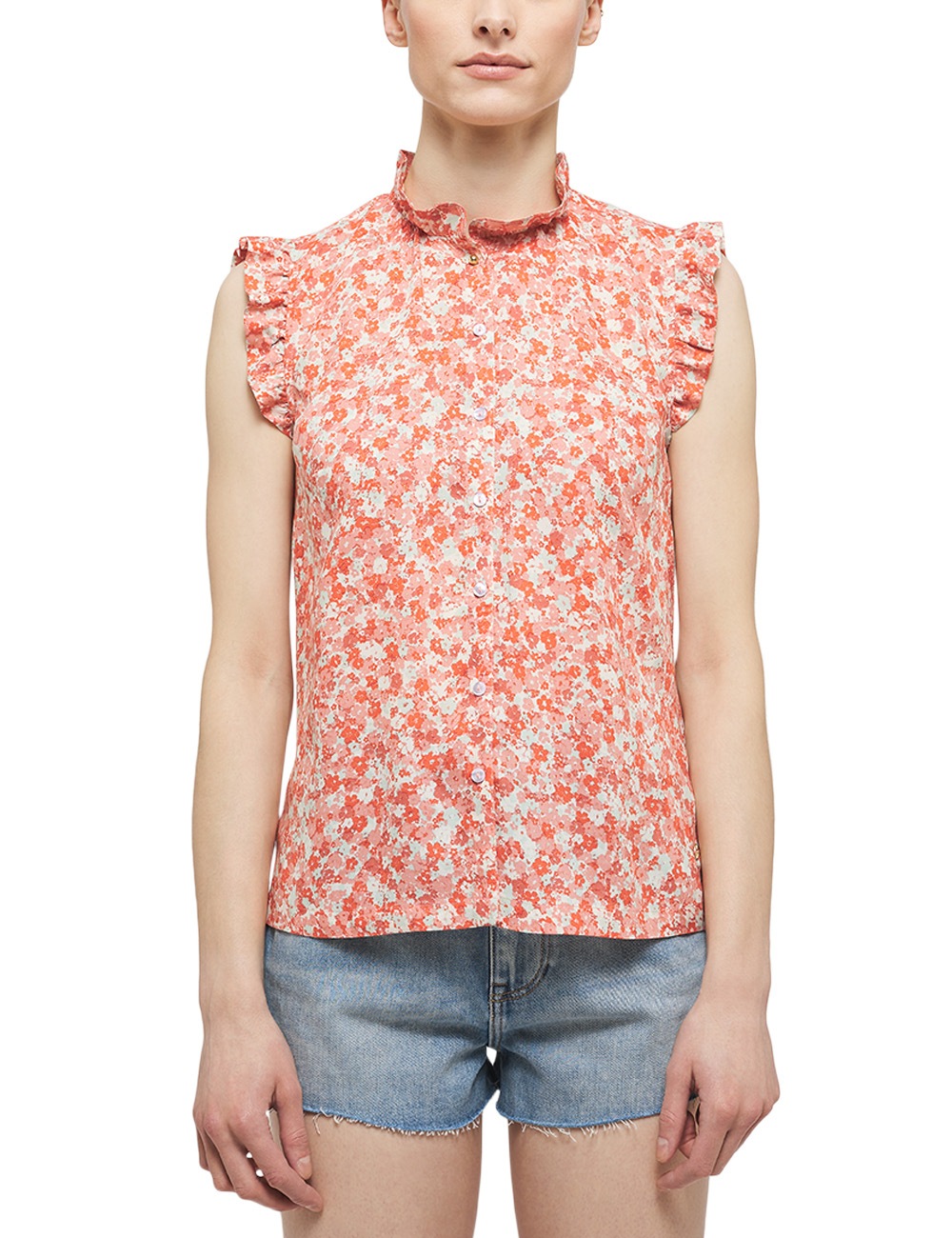 MUSTANG Kurzarmbluse »Elsa viscose AOP«