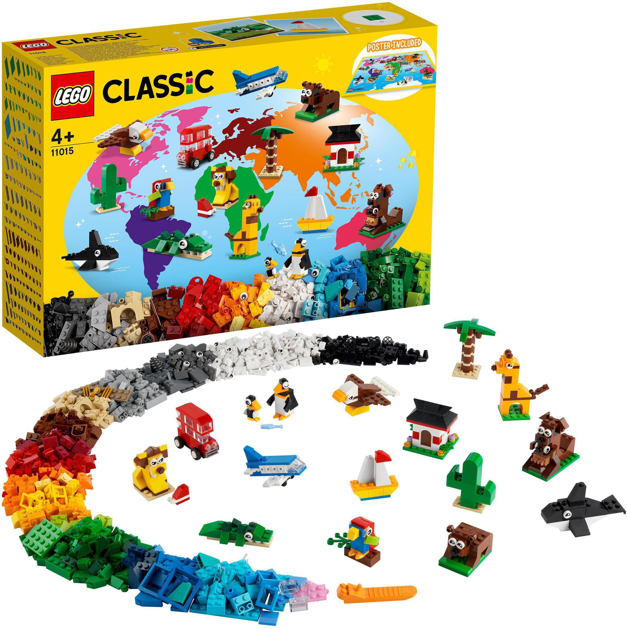 LEGO® Konstruktionsspielsteine »Einmal um die Welt (11015), LEGO® Classic«, (950 St.), Made in Europe