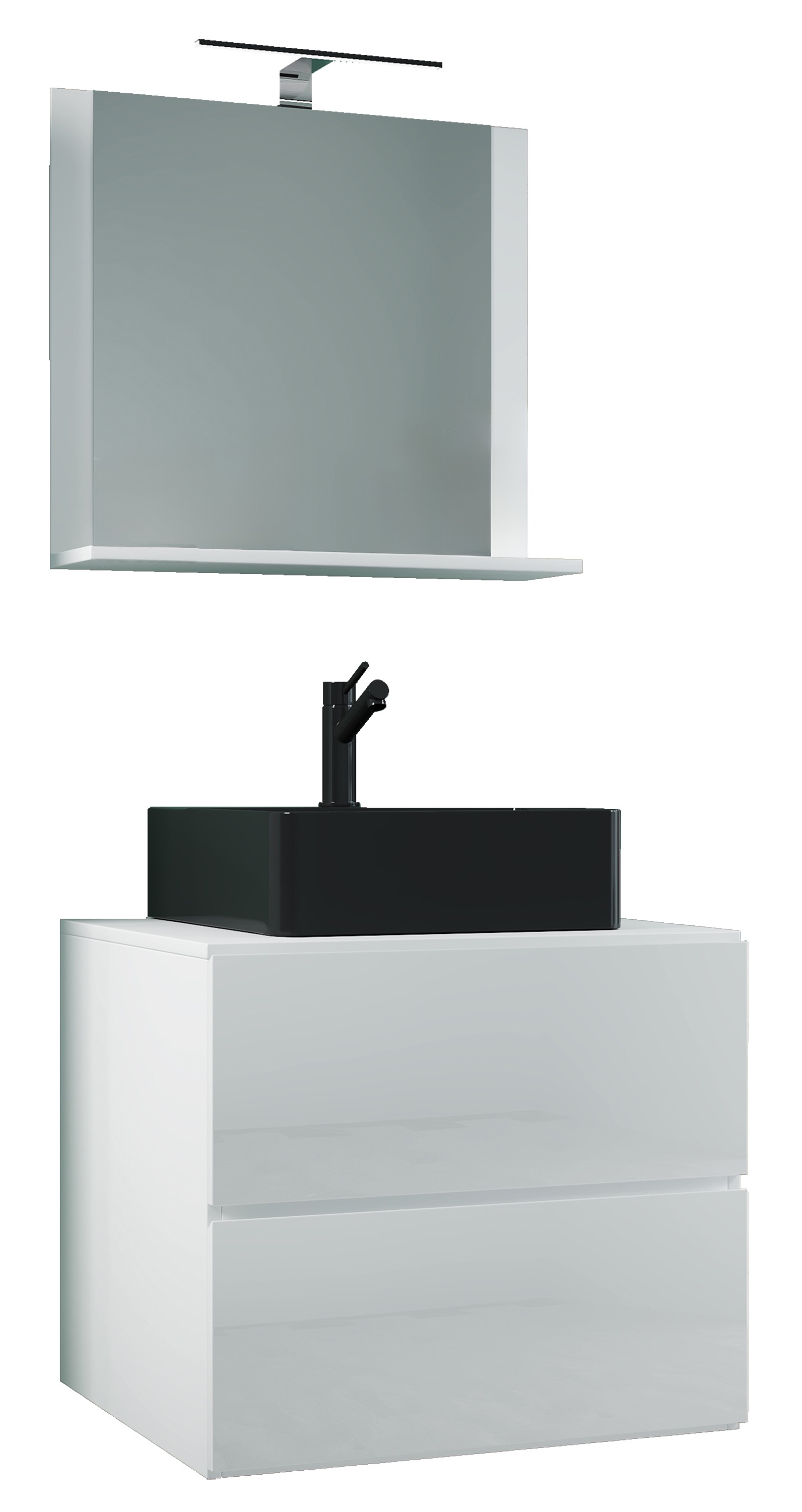 VCM Waschbeckenunterschrank »VCM 3-tlg. Waschplatz Waschtisch Badmöbel Set Waschbecken Lendas BL Breite 60 cm M Schublade«, (3 St.)