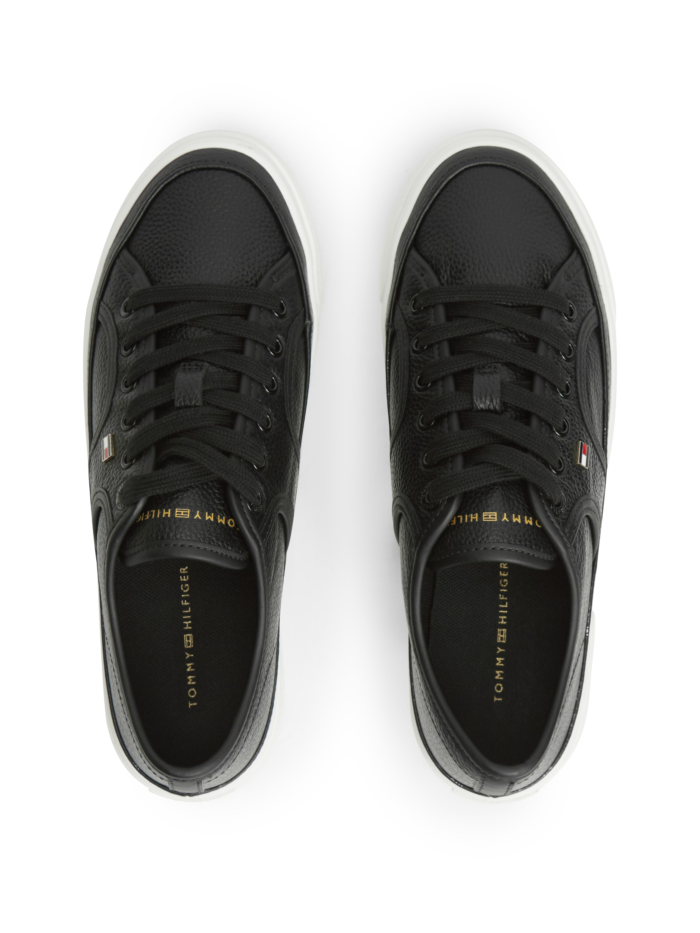 Tommy Hilfiger Plateausneaker »PLATFORM VULC SNEAKER PIPING LTR«  Freizeitschuh, Halbschuh, Schnürschuh mit seitlichem Flaggen-Element