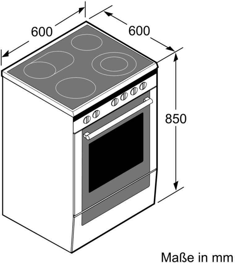 BOSCH Elektro-Standherd »HKR39C250«, 4, HKR39C250, mit 2-fach-Teleskopauszug, ecoClean Direct