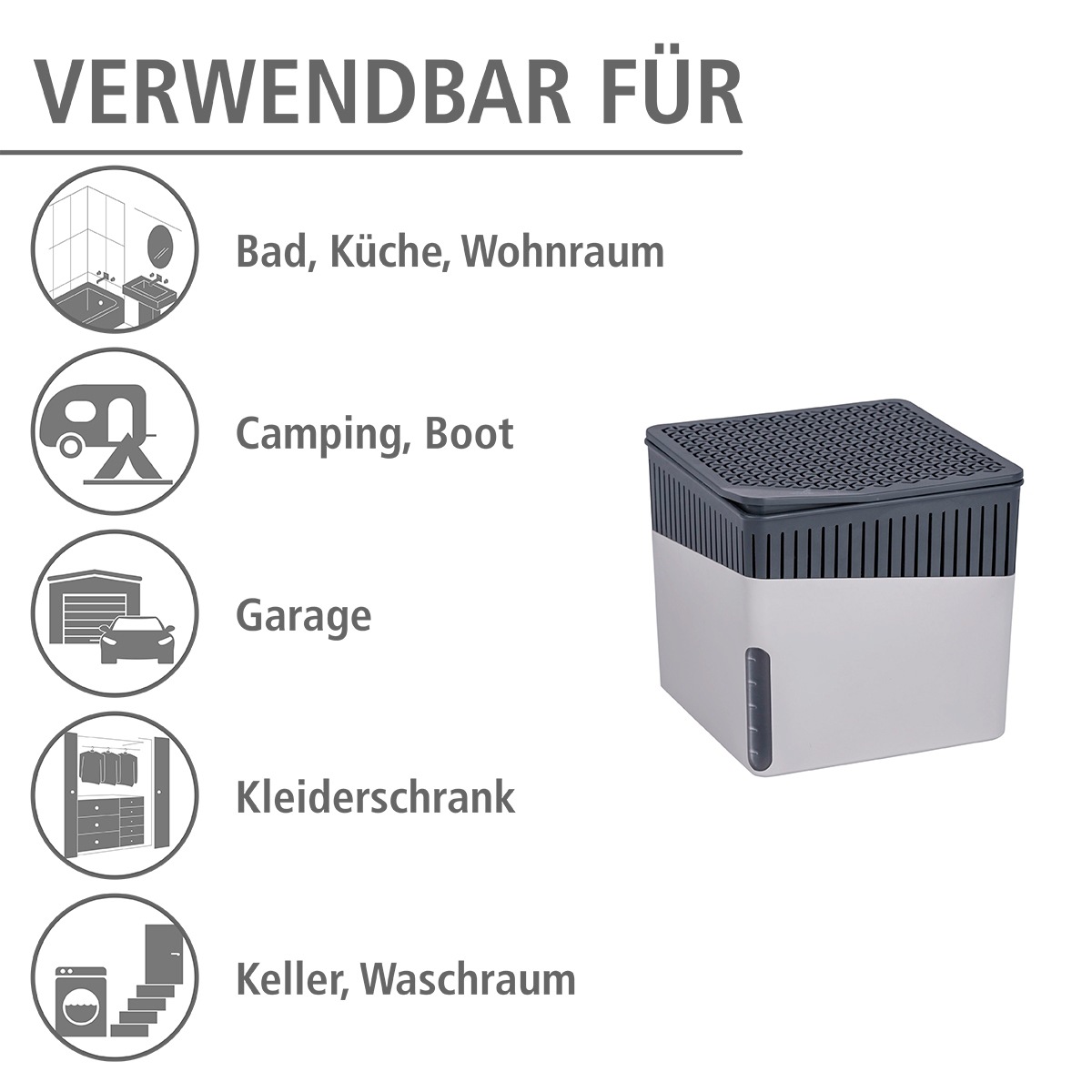 WENKO Luftentfeuchter »Cube«, für 80 m³ Räume, 1000 g