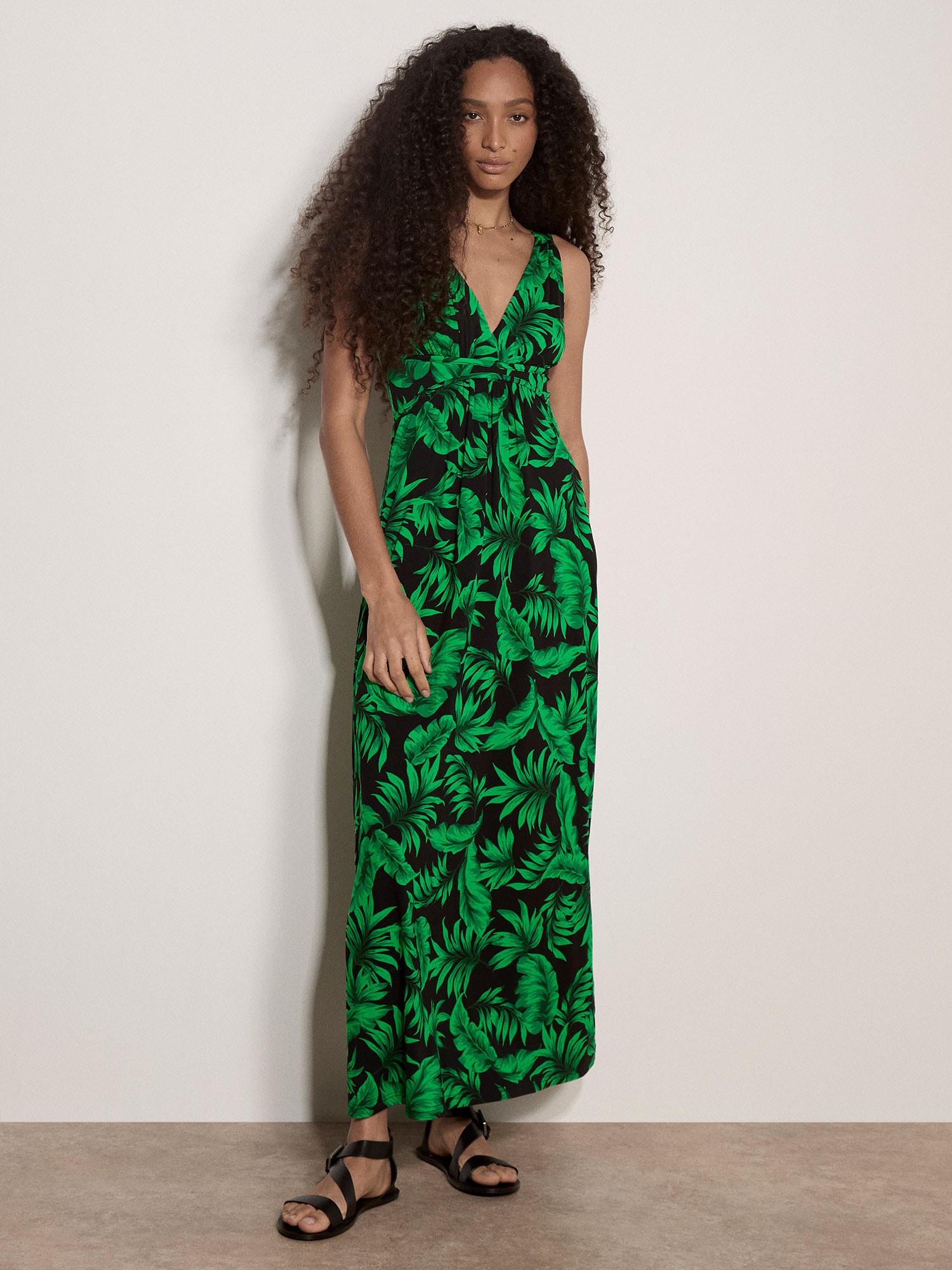 Apricot Druckkleid »Maxikleid« mit Blattmuster
