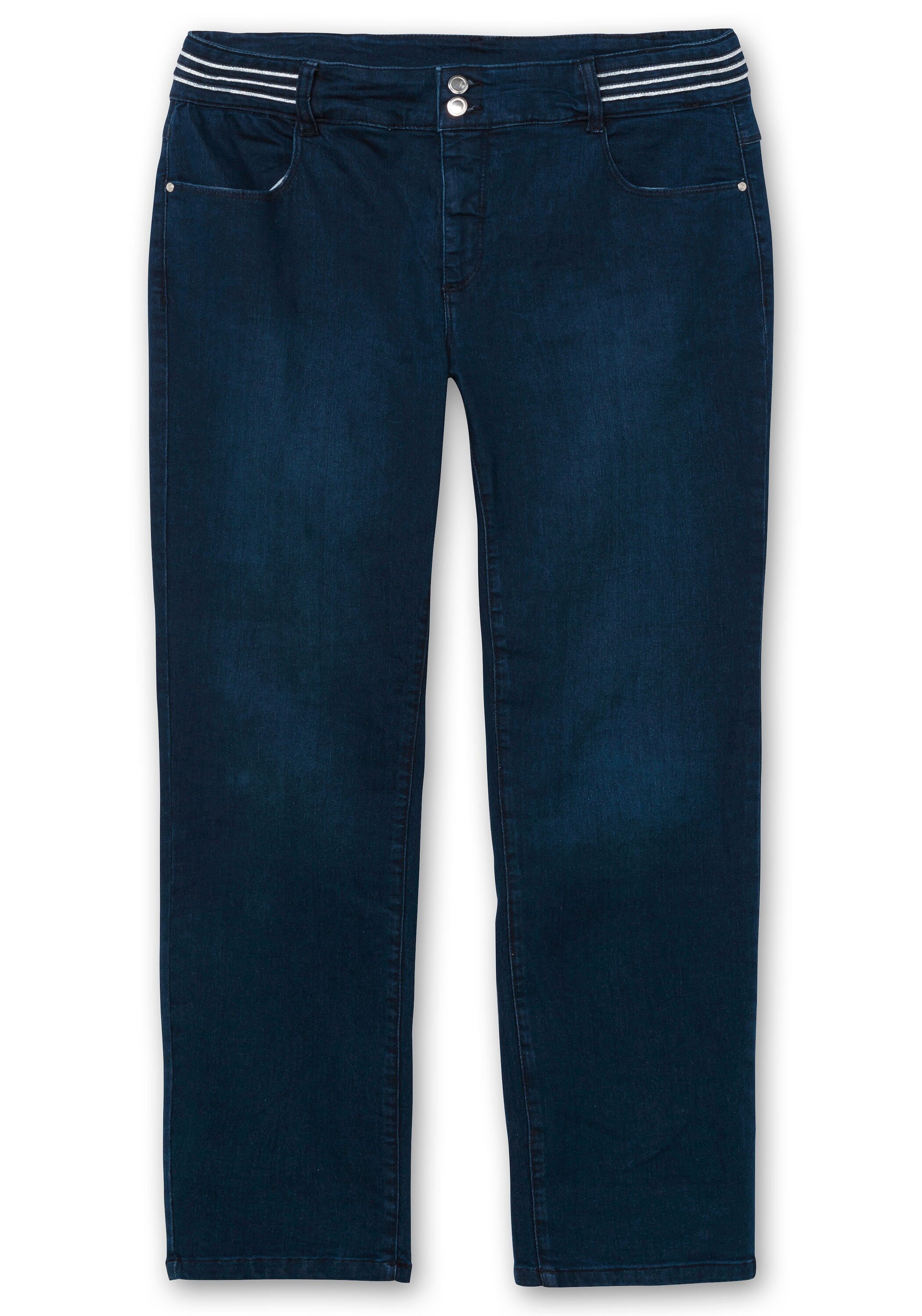 Sheego Stretch-Jeans »Schmale Jeans mit Glitzer-Zierband am Bund«