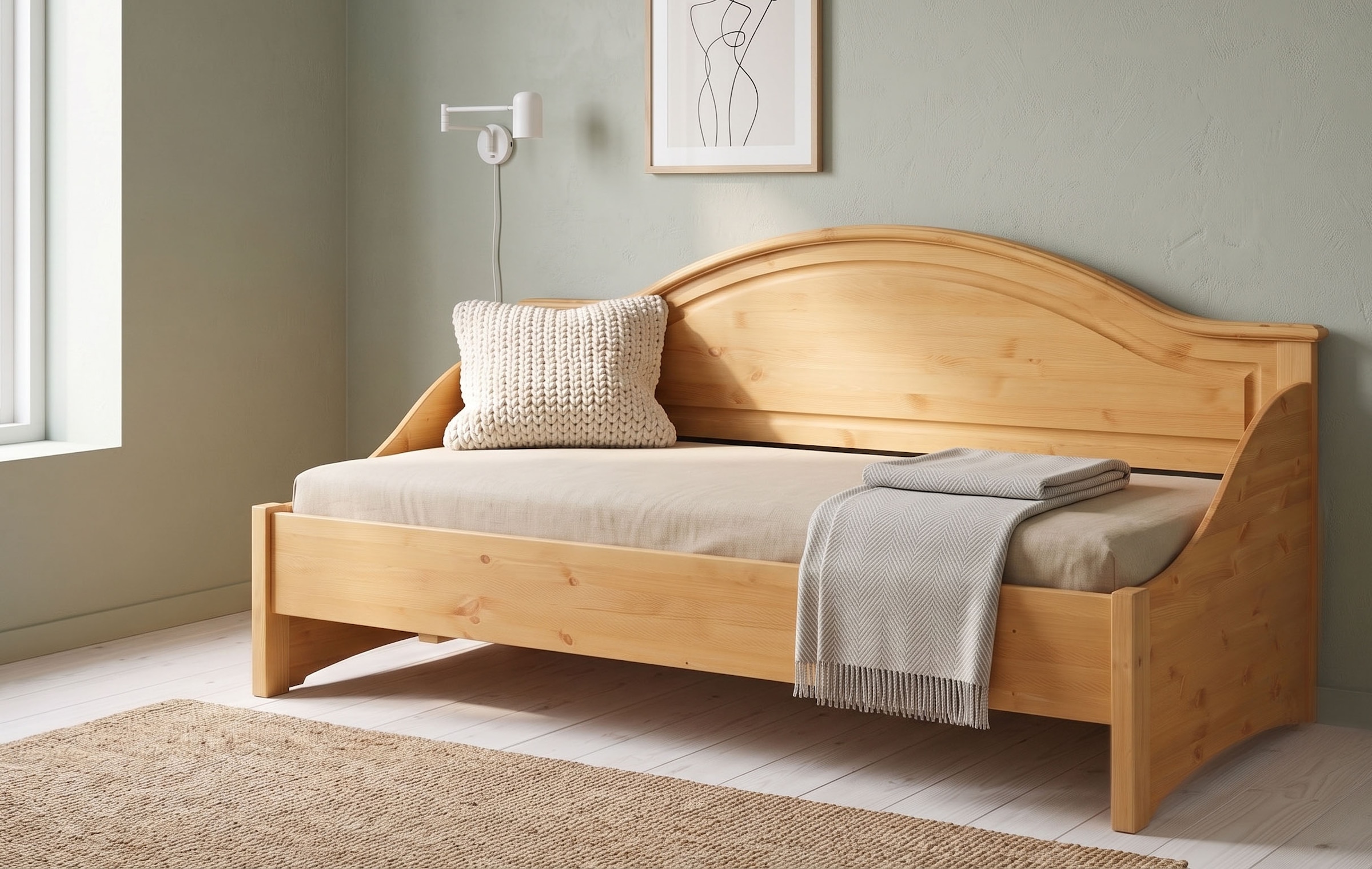 OTTO home Daybett »Konrad« stabile Konstruktion aus massiver Kiefer, mit Rollrost