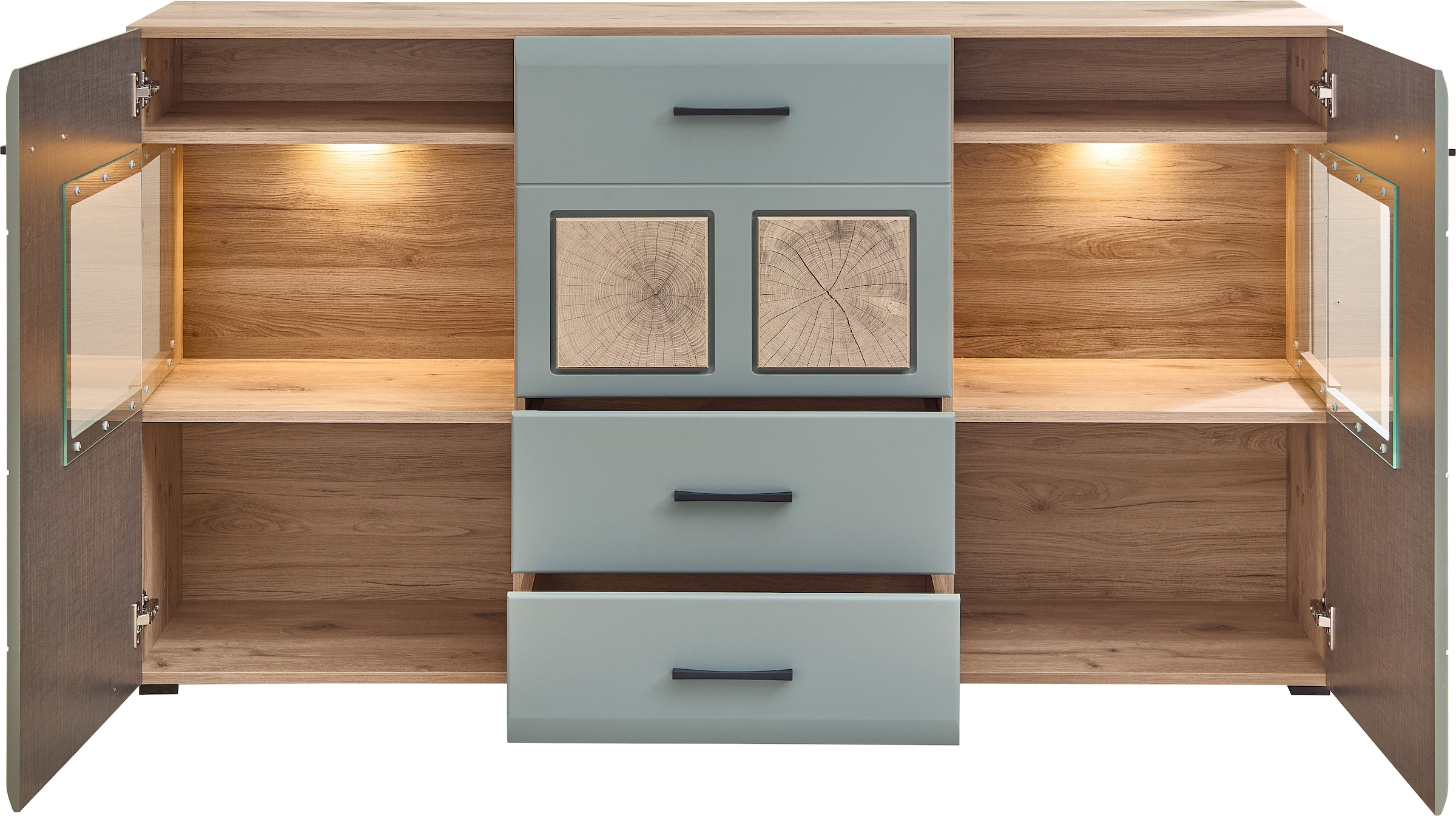 Innostyle Sideboard »FUN PLUS II«, 2 Holztüren, 3 Schubläden, 7 Fächer, Softclose, ABS Kantenschutz