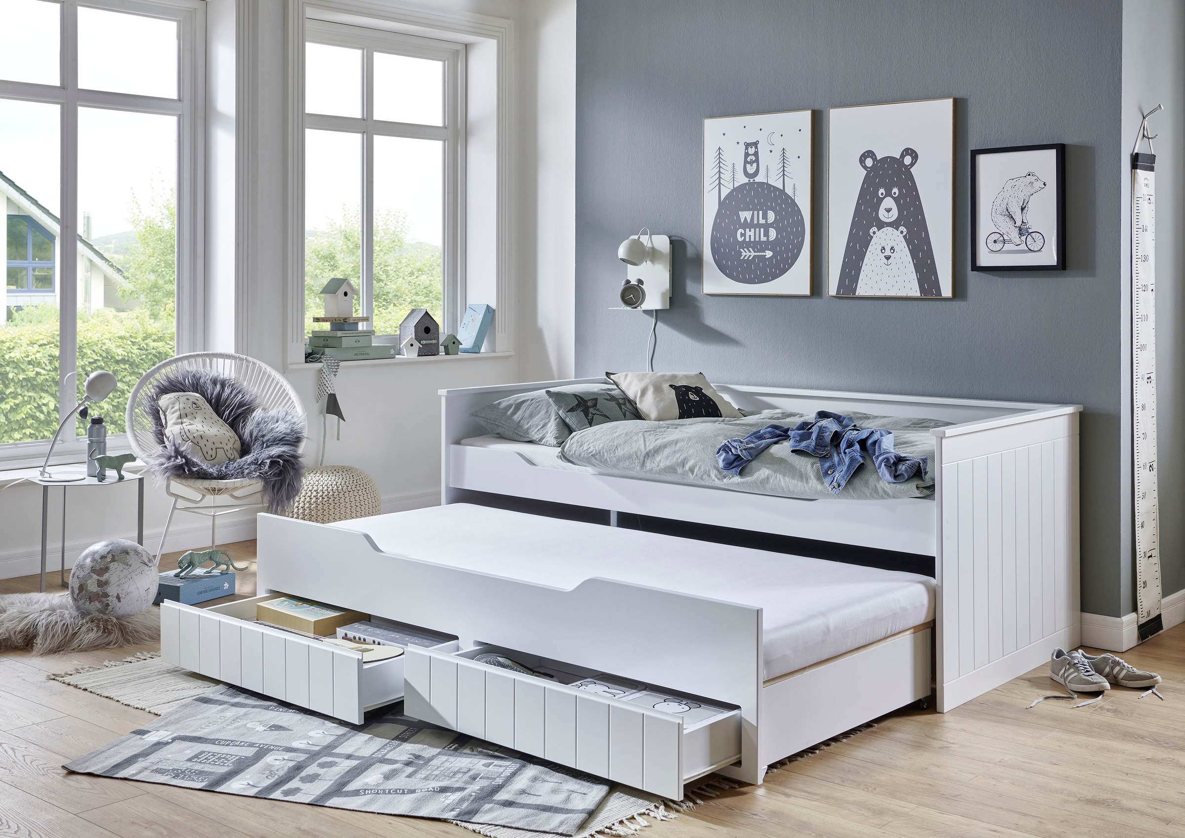 Relita Funktionsbett »Ronny«, mit 2 Liegeflächen, inkl. Rolllattenrost und 2 Schubladen