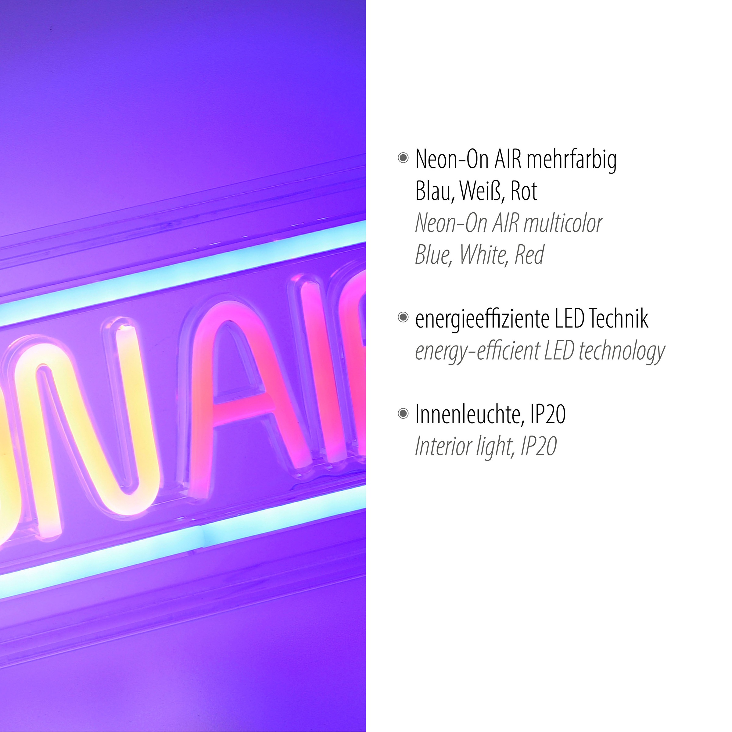 JUST LIGHT LED Wandleuchte »NEON-ONAIR«, 1 flammig, Leuchtmittel LED-Board | LED fest integriert