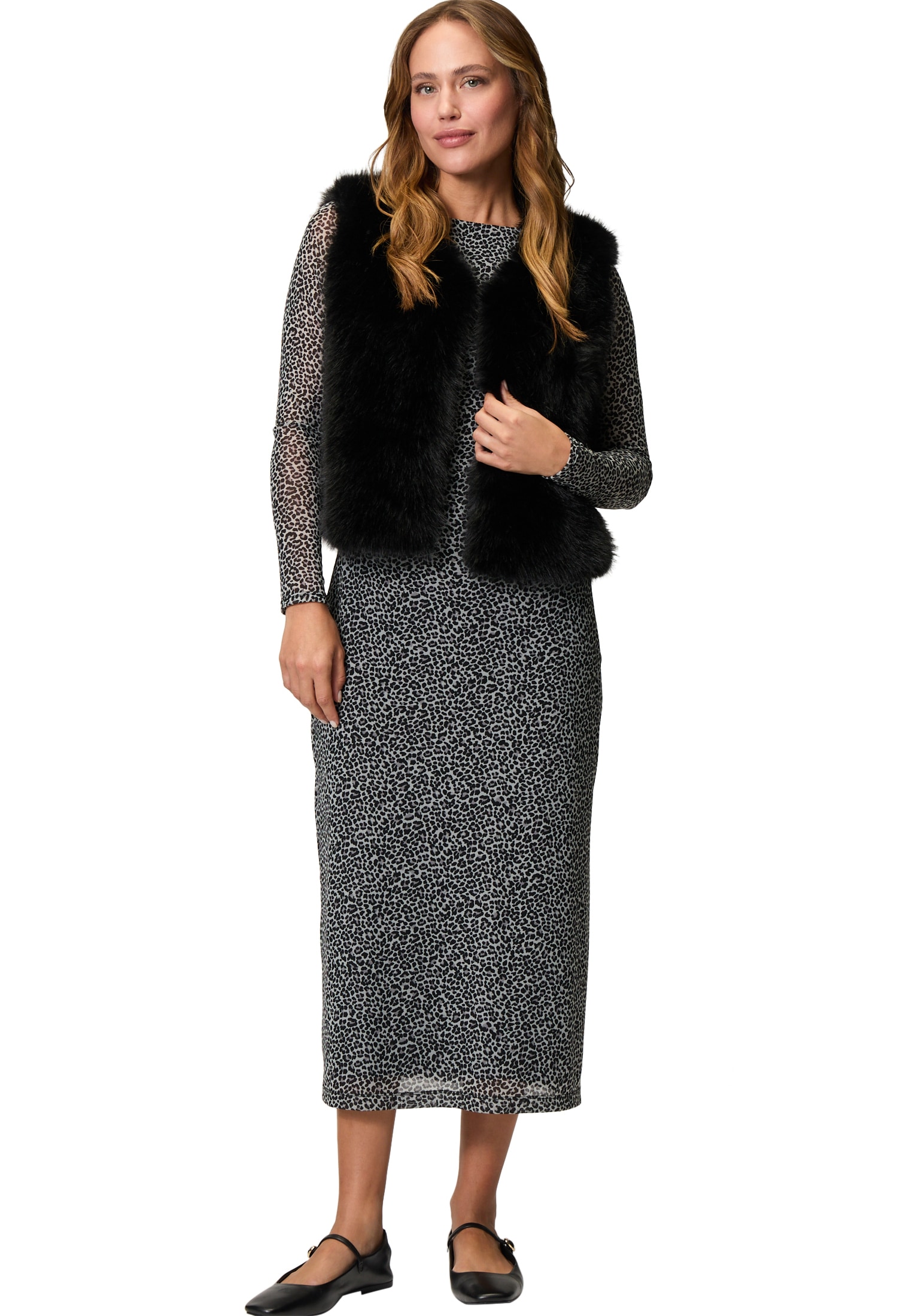 Zero Maxikleid »Maxikleid mit Leoprint«
