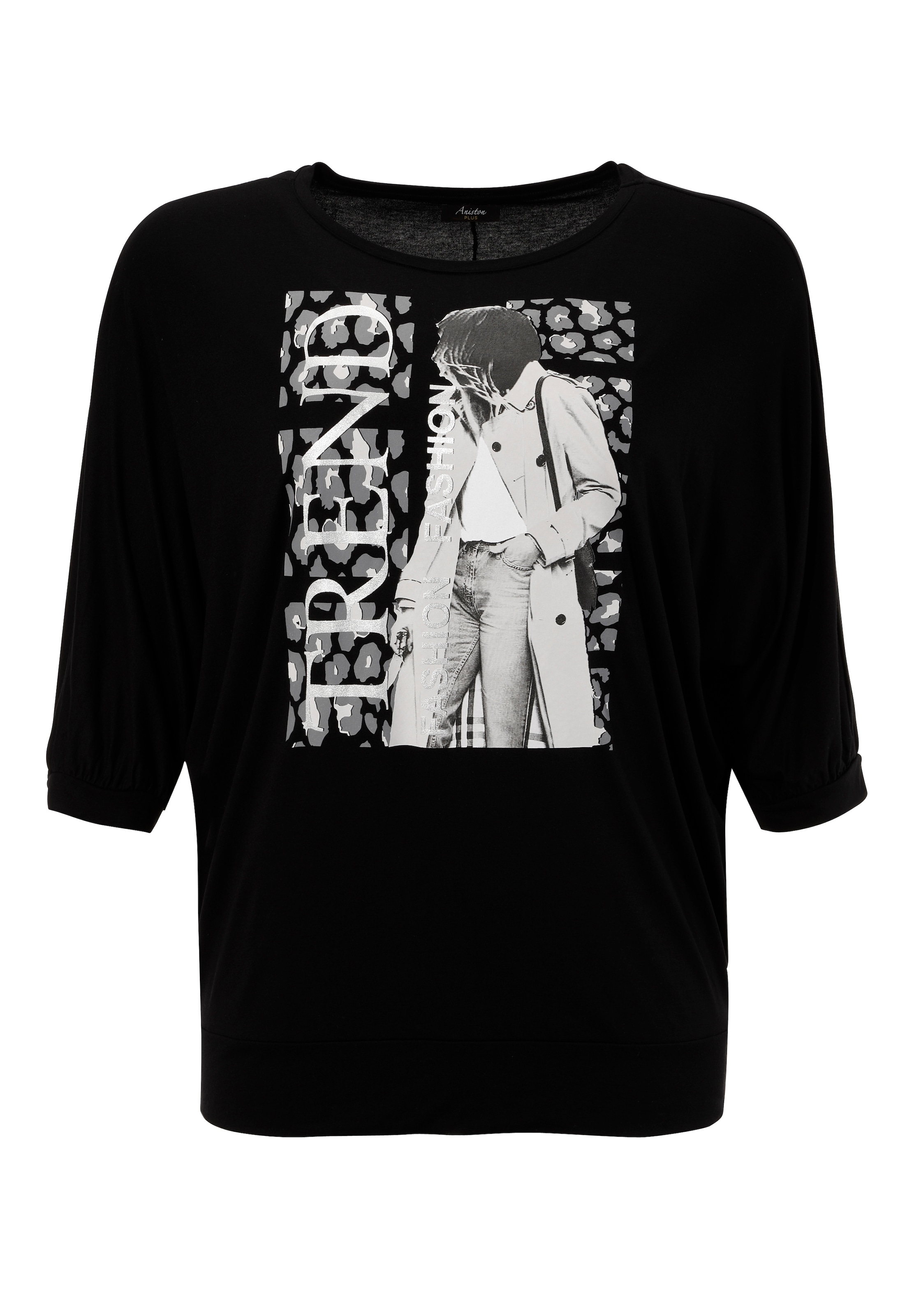 Aniston PLUS 3/4-Arm-Shirt, mit trendigem Druckmotiv