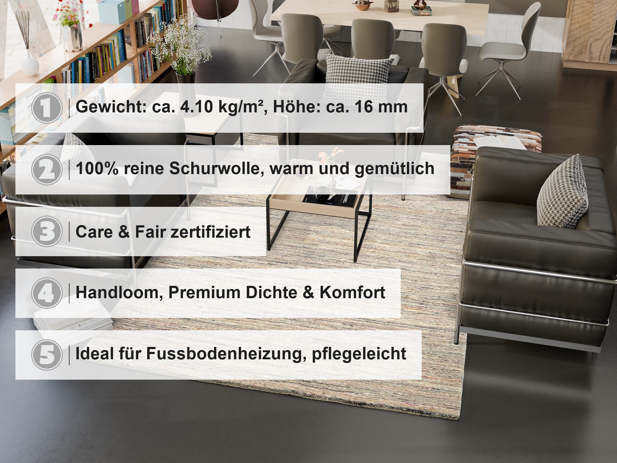 OCI DIE TEPPICHMARKE Wollteppich »HAPINOA« rechteckig 16 mm Höhe
