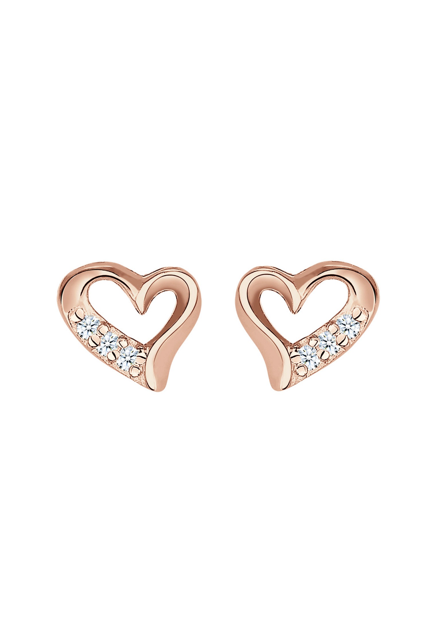 Elli DIAMONDS Paar Ohrstecker »Ohrringe Ohrstecker Herz Diamant Weiß (0.03 ct) 925 Sterling Silber«