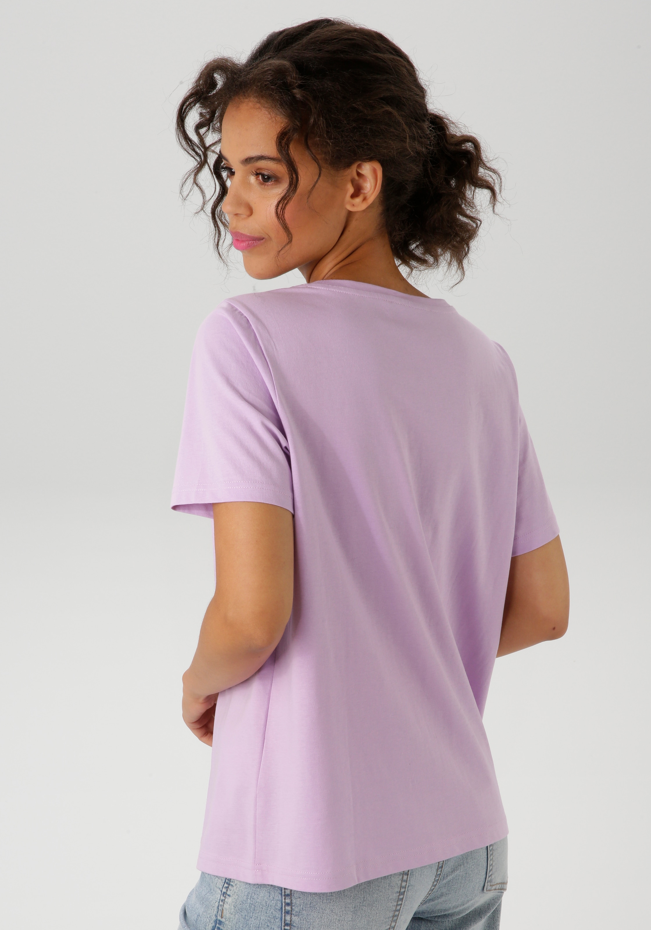 Aniston CASUAL T-Shirt, mit farbharmonischen Frontprint aus Foliendruck - NEUE KOLLEKTION