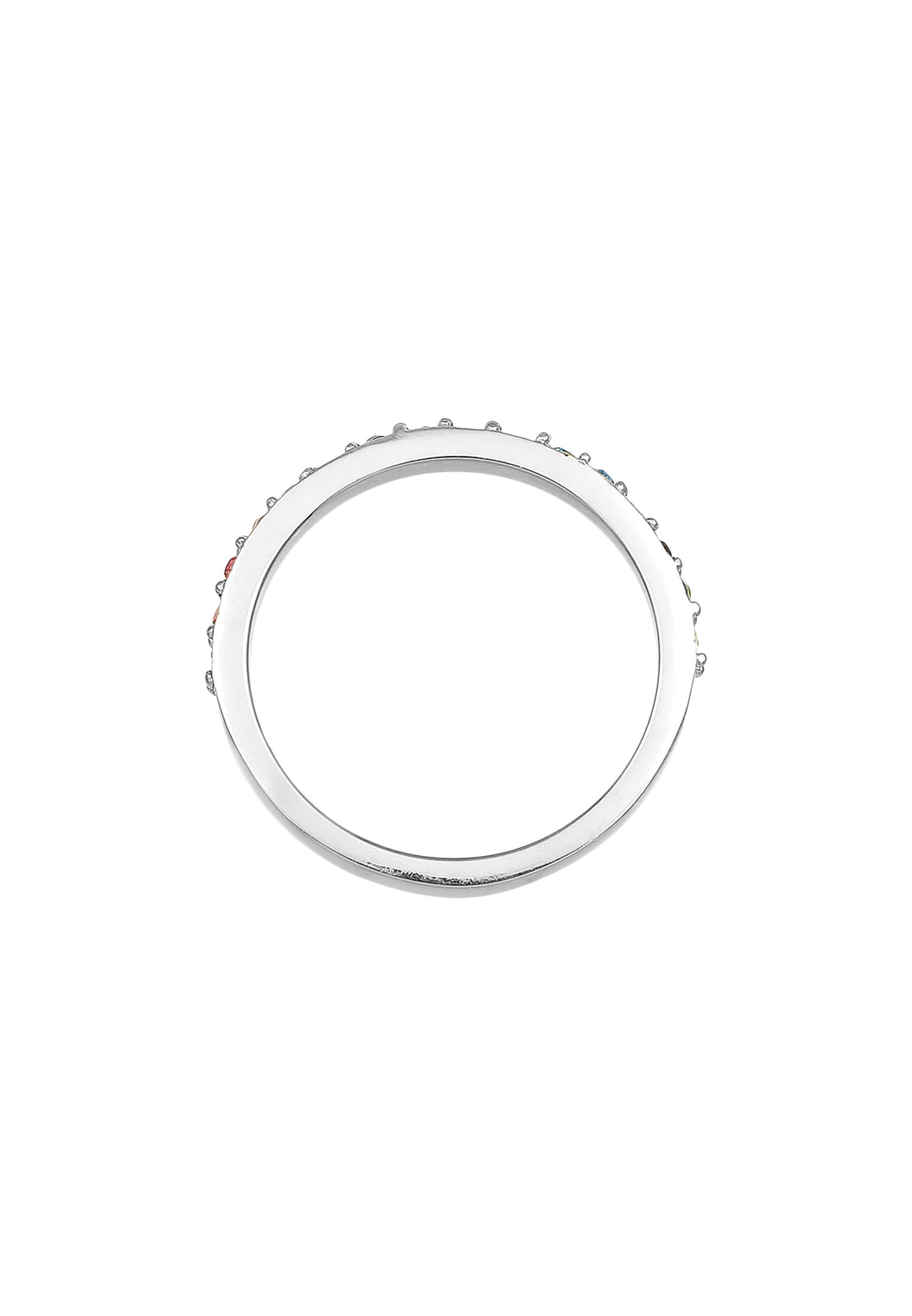 Elli Silberring »Ring Bandring Kristall Multi-Colour Pastell 925 Silber«