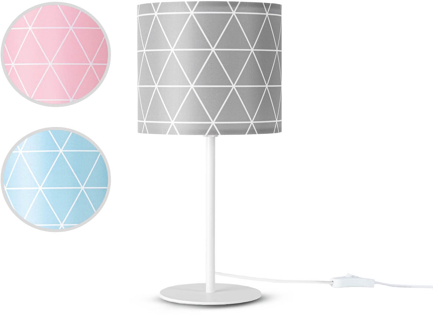 Paco Home Tischleuchte »Stella 401«, 1 flammig, Leuchtmittel E14 | ohne Leuchtmittel, Nacht Schreib âˆ…18cm Skandi Rauten Höhe 36,5cm E14