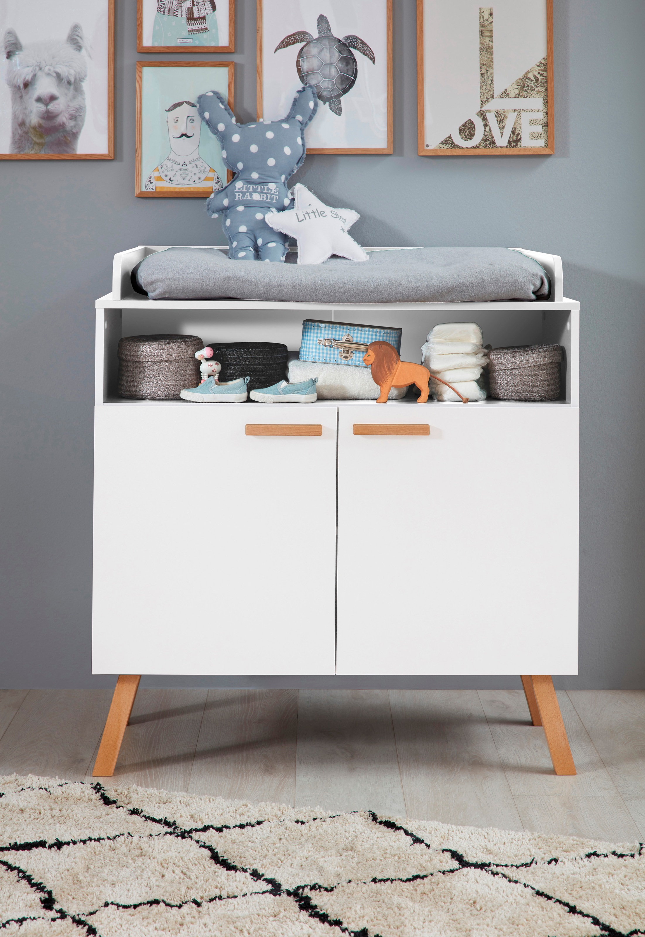 trendteam Babymöbel-Set »Mats«, (Set, 3 St., Bett, Wickelkommode, Schrank)