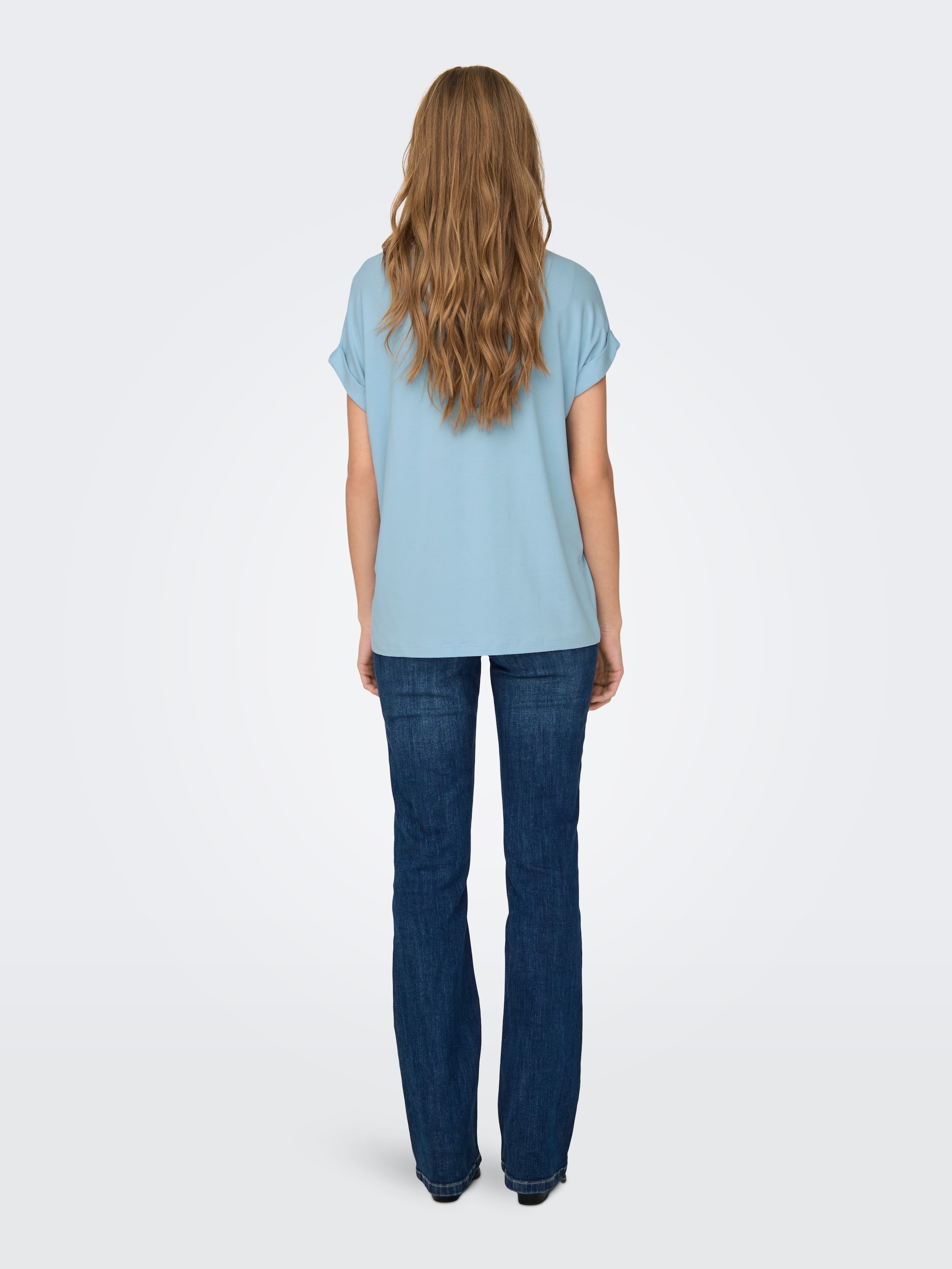 ONLY T-Shirt »ONLMOSTER S/S O-NECK TOP NOOS JRS«, mit Aufschlag am Arm