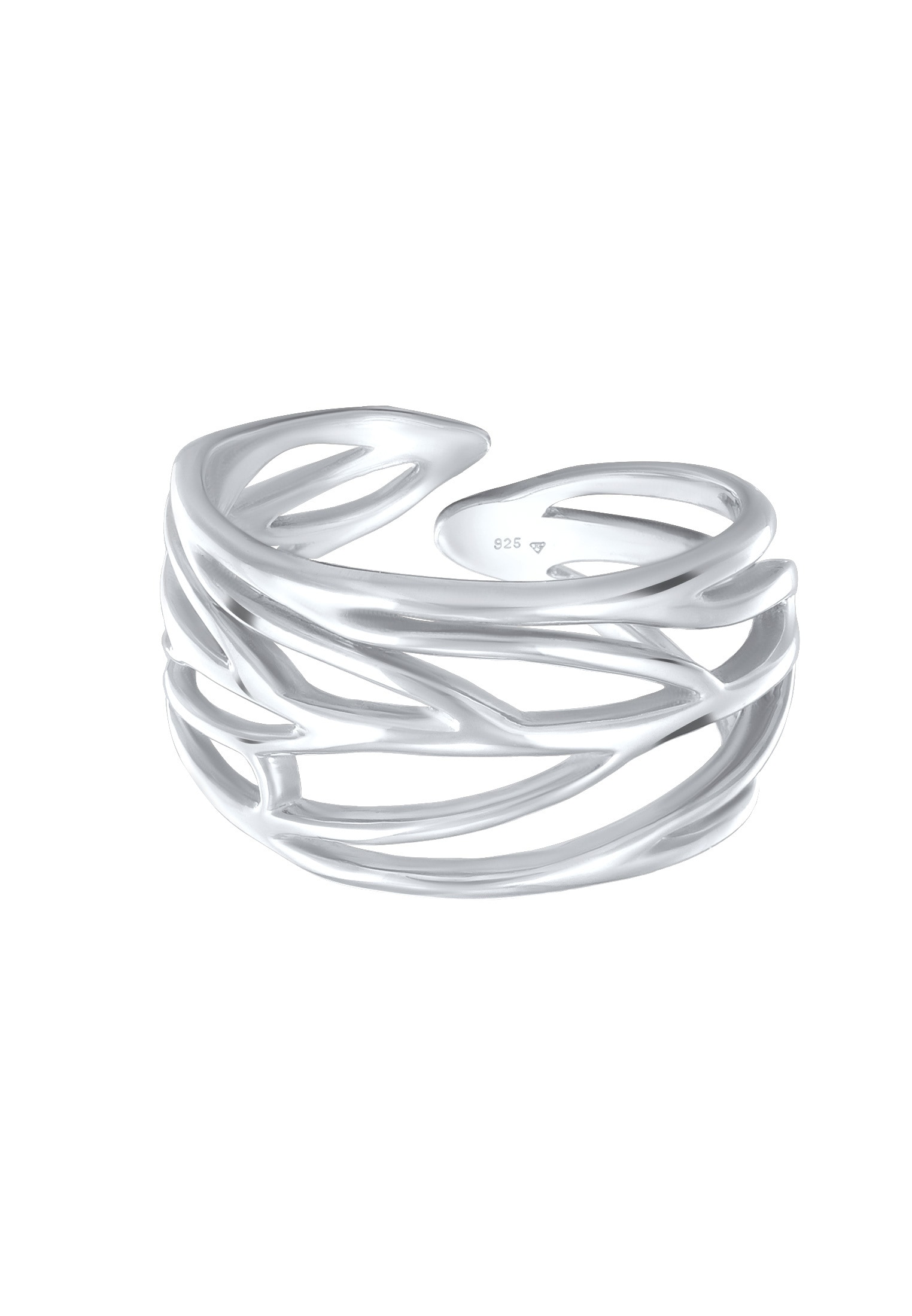 Elli Silberring »Ring Ornament und offene Ringschiene 925 Silber«