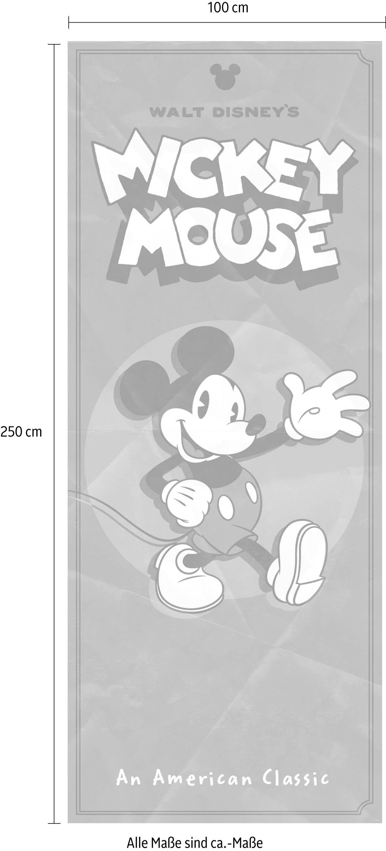 Komar Vliestapete »Digitaldruck Vlies - Mickey - American Classic - Größe 100 x 250 cm«, bedruckt, Kinderzimmer