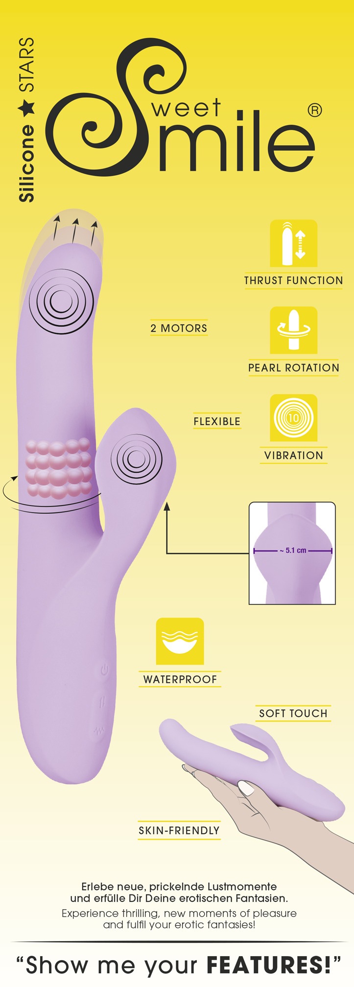 Sweet Smile Vibrator »Rabbitvibrator Thrusting Pearl Vibrator«