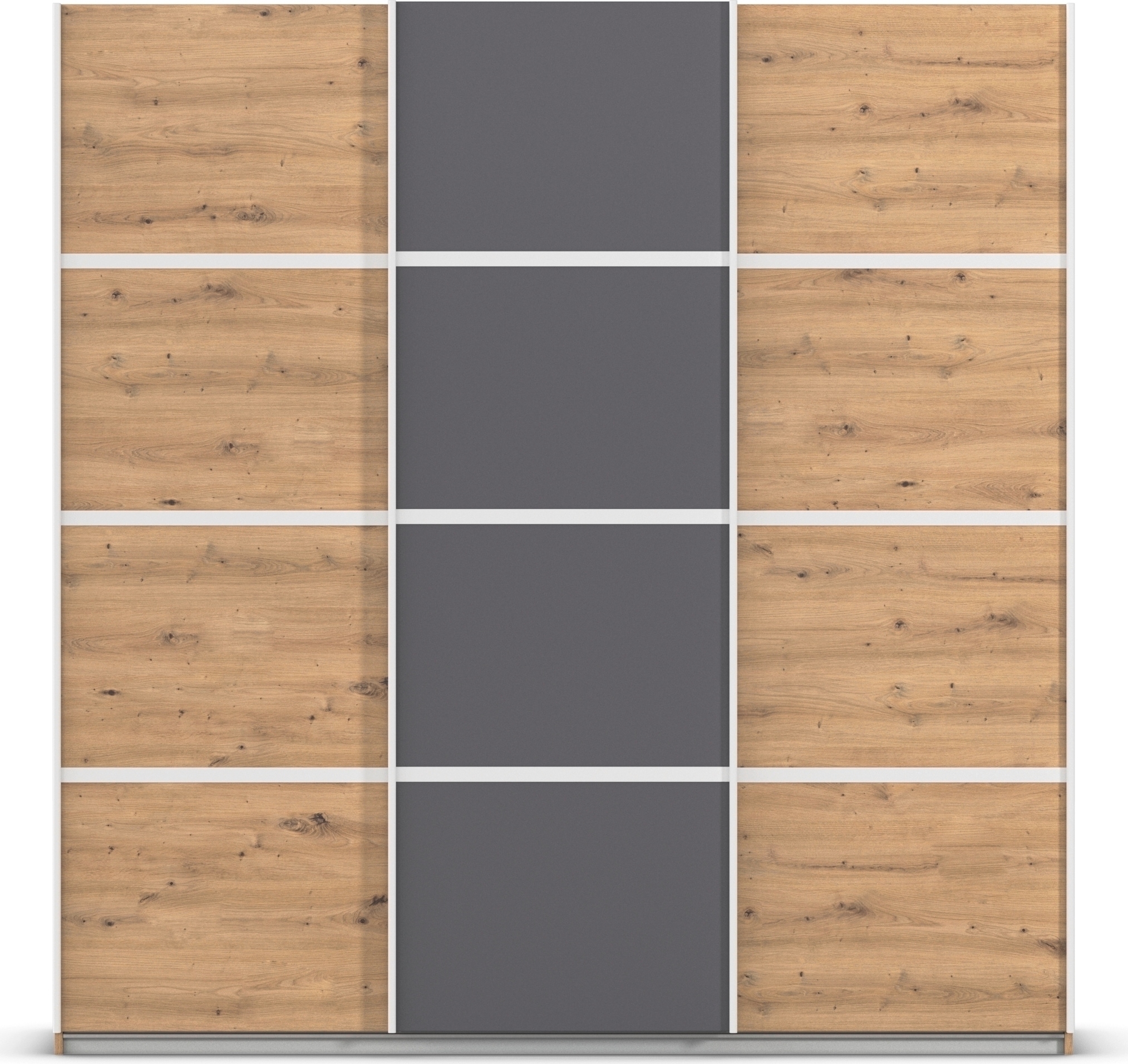 rauch Kleiderschrank »Schwebetürenschrank Garderobe Schrank TOP ANGEBOT Avola«, (in 3 verschiedenen Ausstattungen BASIC/CLASSIC/PREMIUM), mit eleganten Zierleisten in Chrom, Schwarz oder Weiß MADE IN GERMANY