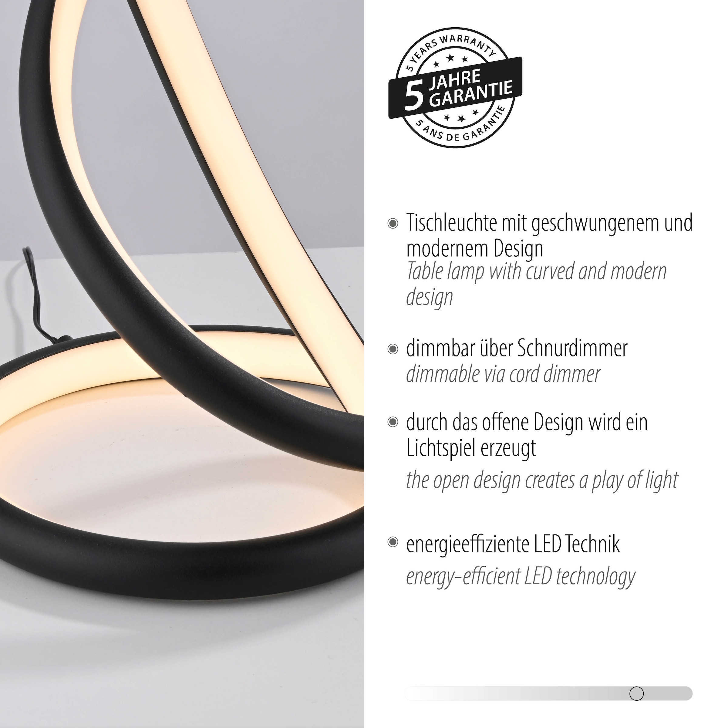 Paul Neuhaus LED Tischleuchte »TWIST« LED-Board 1 Stk. Warmweiß Schnurdimmer