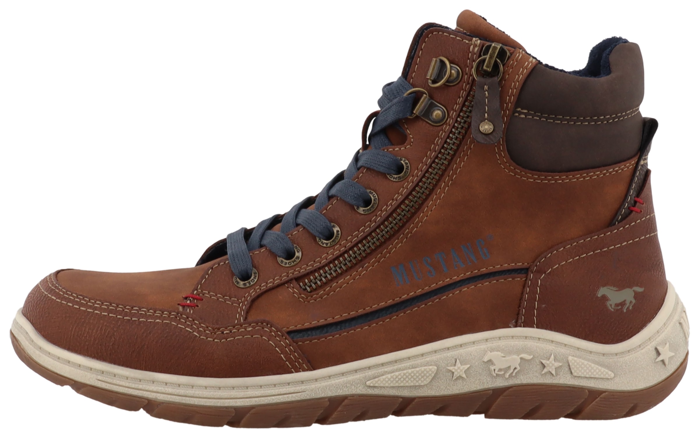 Mustang Shoes Schnürboots »Benedetto«  High Top Sneaker, Schnürboots mit Reißverschluss