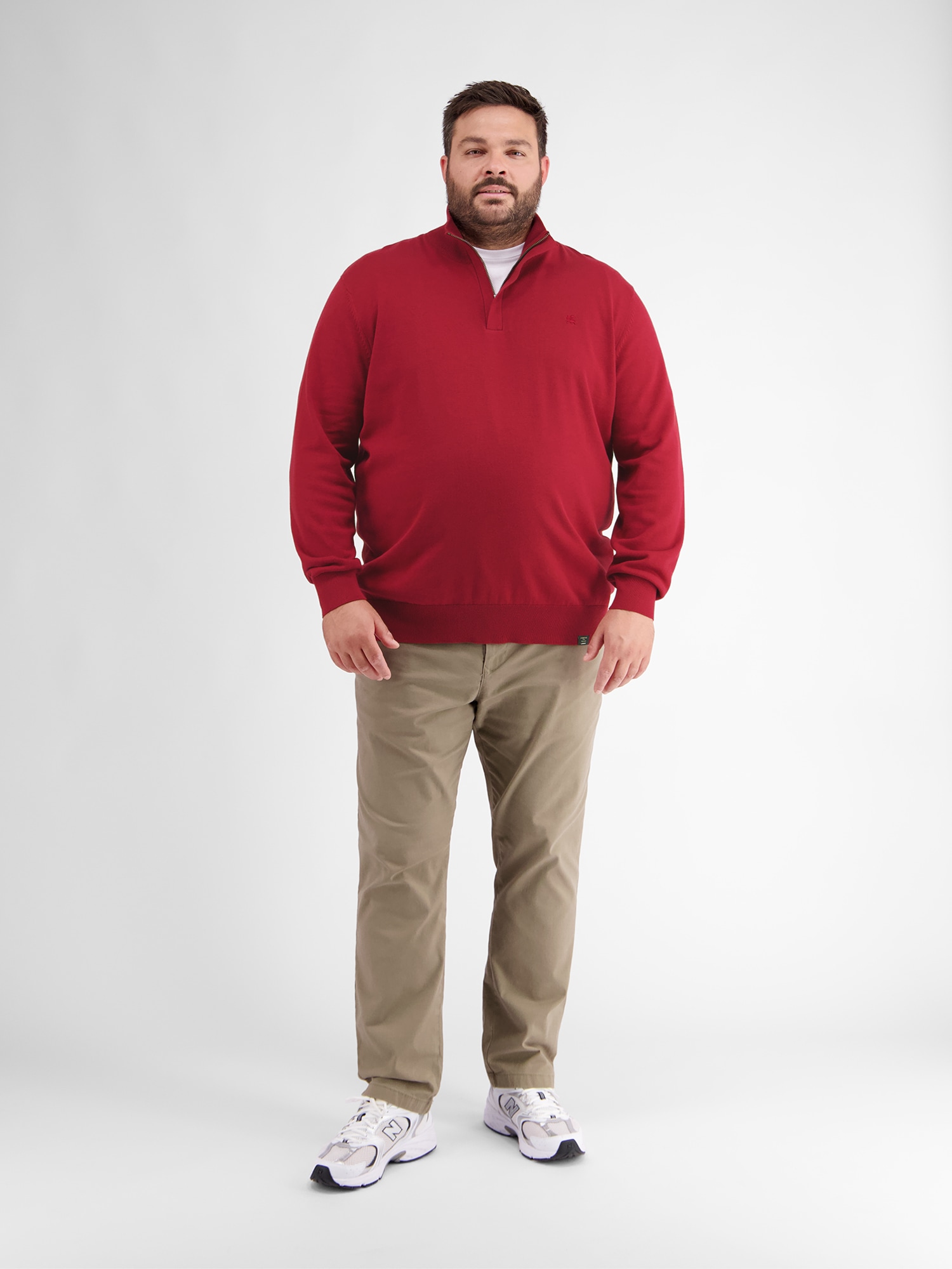 LERROS Strickpullover »LERROS Troyer in Flachstrickqualität«