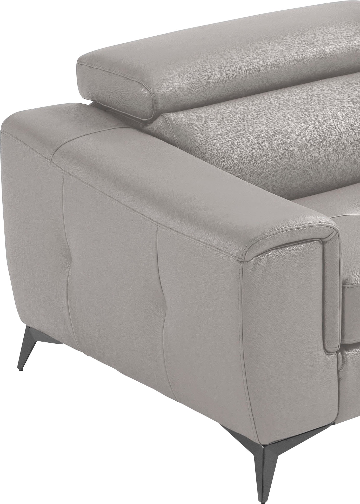 Egoitaliano 2,5-Sitzer »Francine, Designsofa, Loungesofa«, Kopfteile manuell verstellbar, mit edlen Metallfüßen