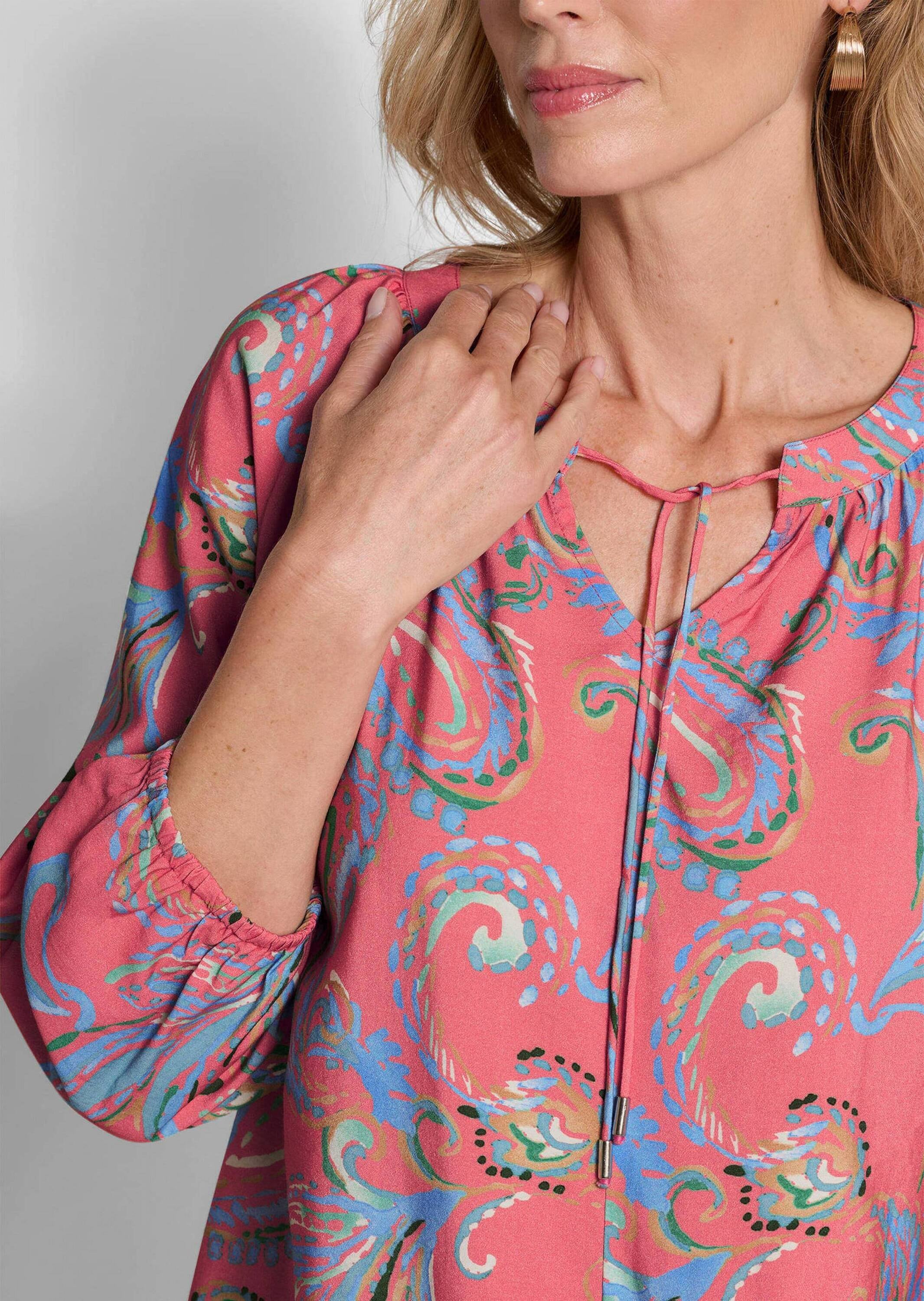 GOLDNER Schlupfbluse »Viskosebluse mit Paisley-Muster« Bändchen am Ausschnitt