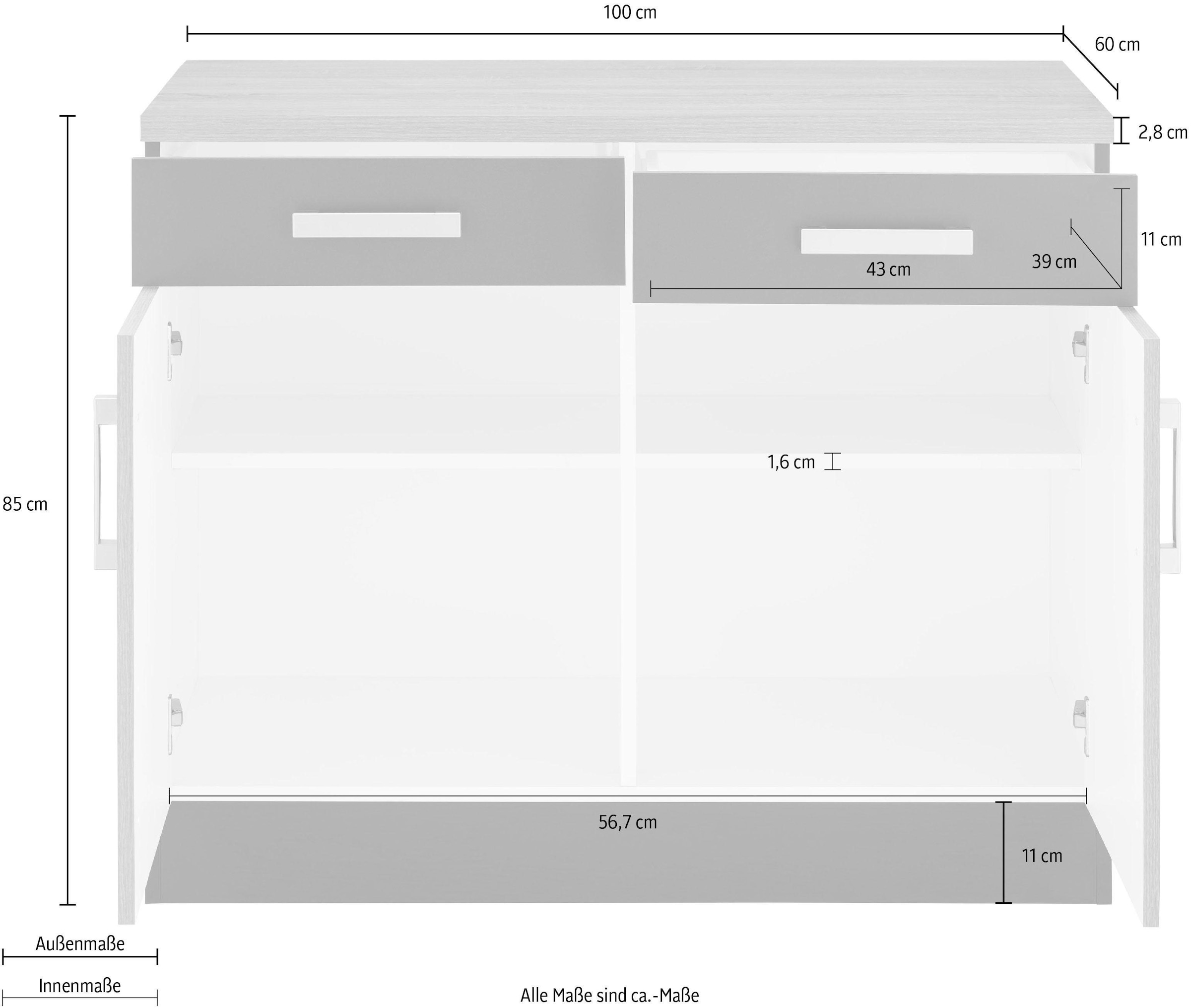 KOCHSTATION Unterschrank »KS-Gera«, Breite 100 cm